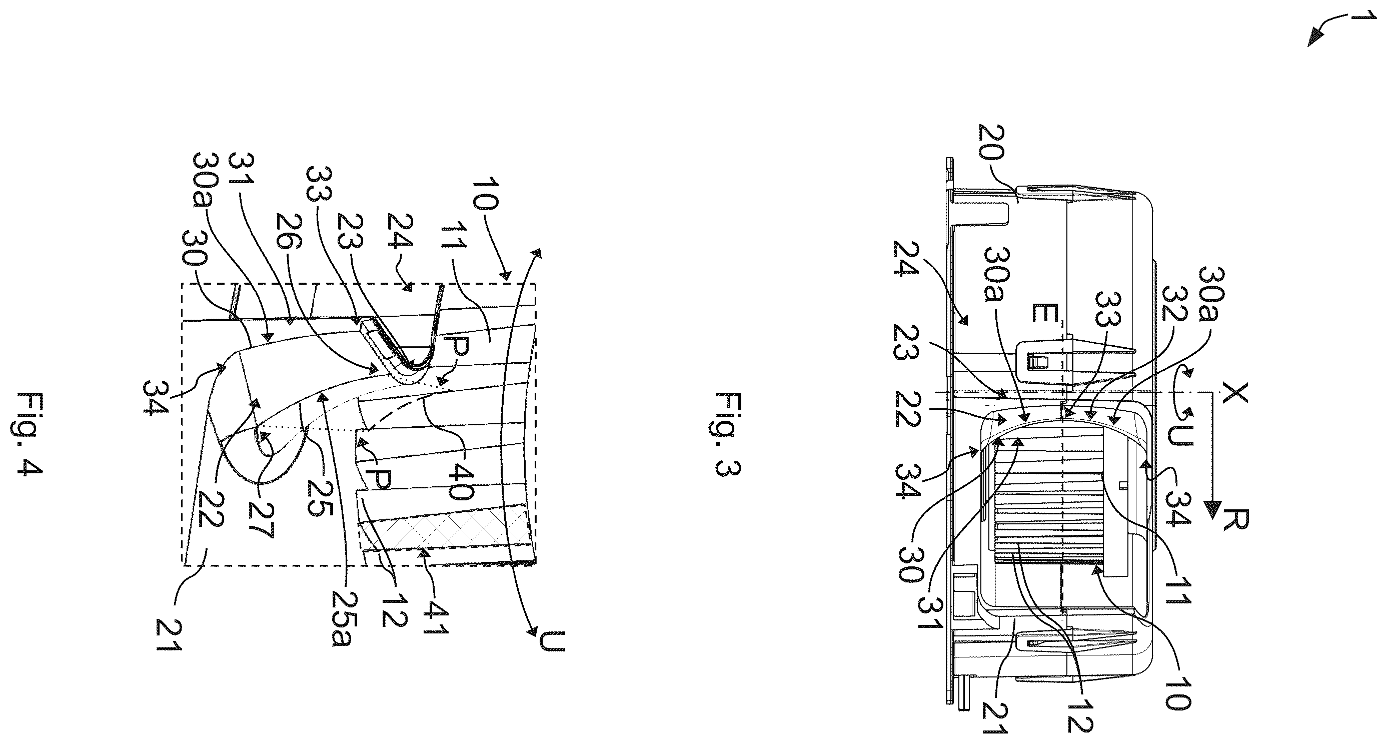 Patent US12366253 Figure 2 – Radial fan with tapered tongue geometry