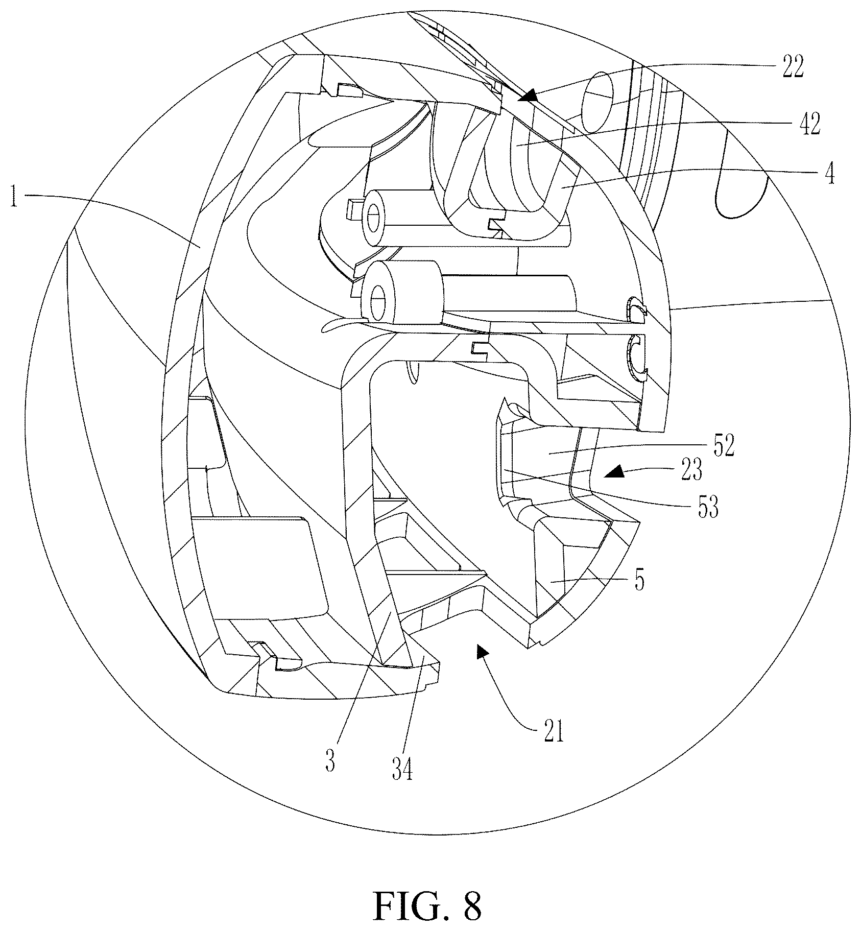Patent US12366255 Figure 6 – Neck hanging fan