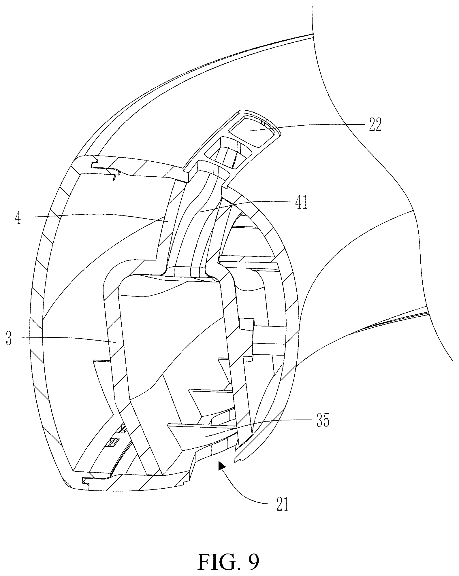 Patent US12366255 Figure 7 – Neck hanging fan