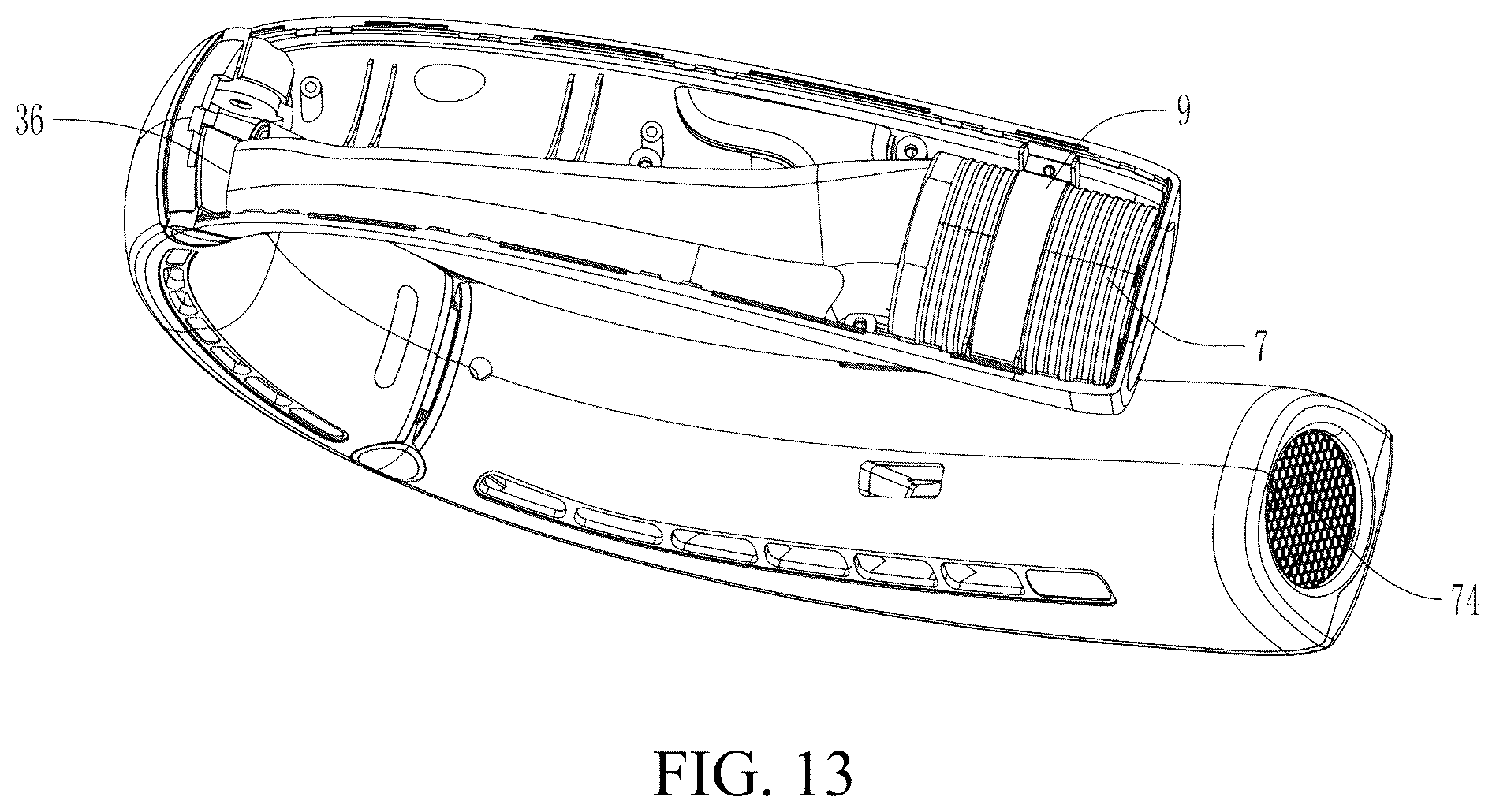 Patent US12366255 Figure 11 – Neck hanging fan