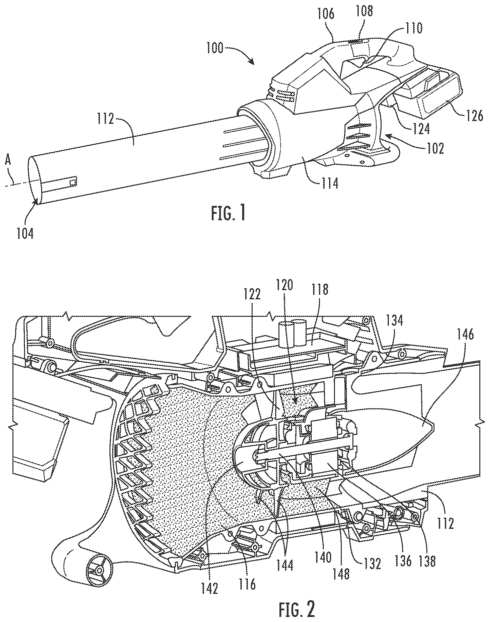Patent US12366256 Figure 1 – Systems and methods associated with sound dampening in blowers