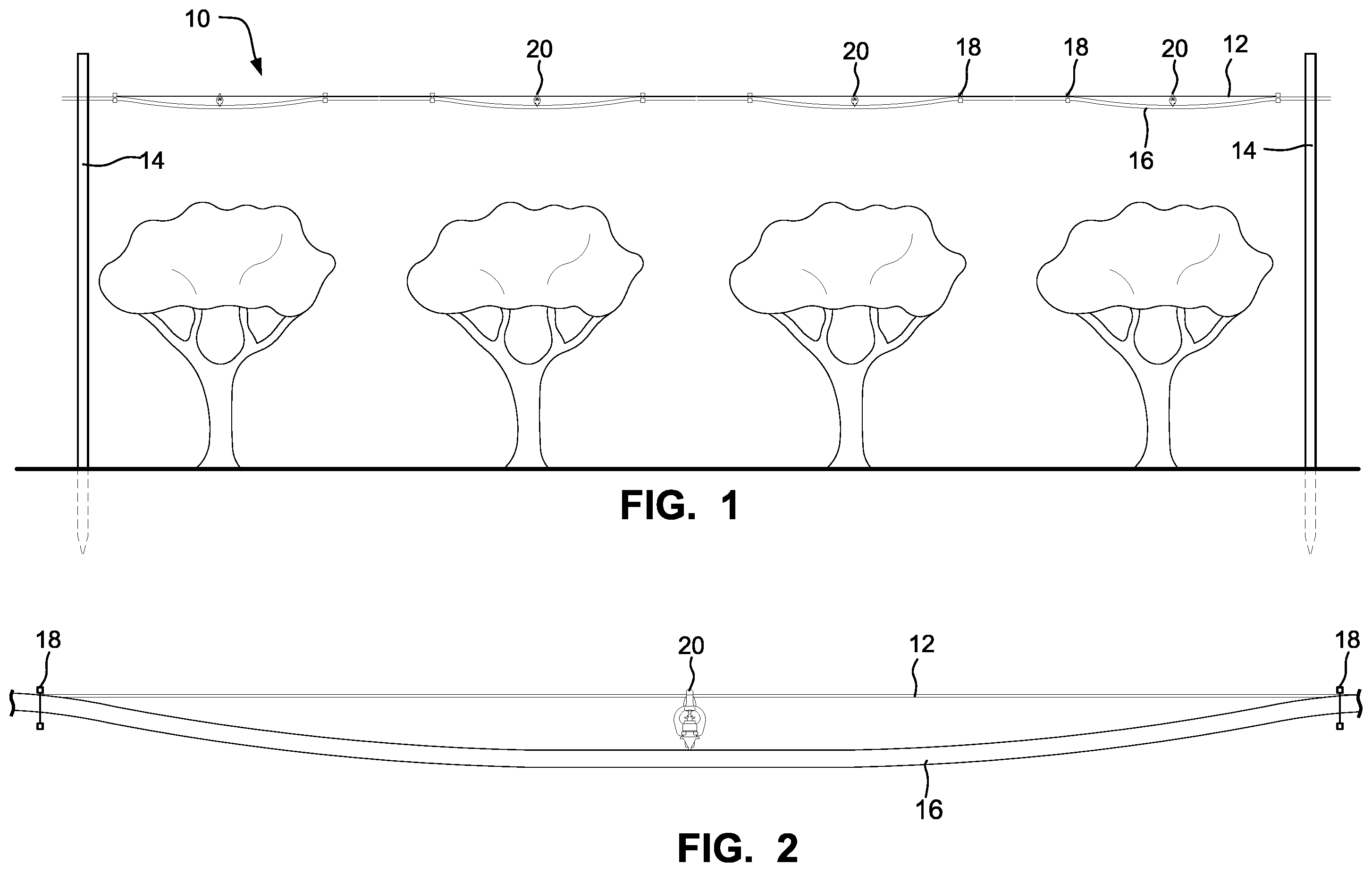 Patent US12366259 Figure 1 – Sprinkler with trellis wire mounting clip