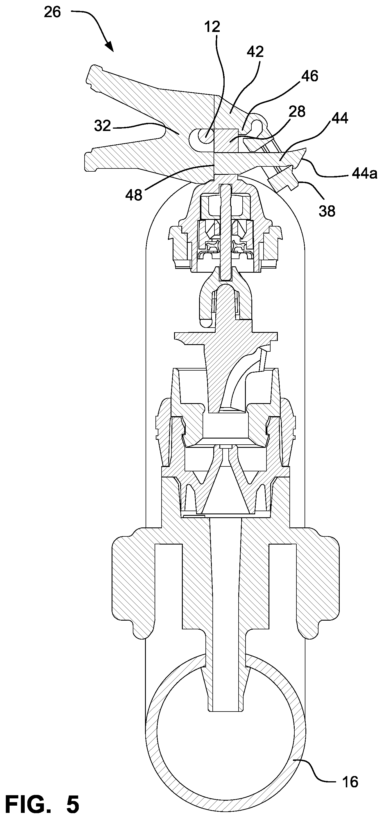 Patent US12366259 Figure 4 – Sprinkler with trellis wire mounting clip