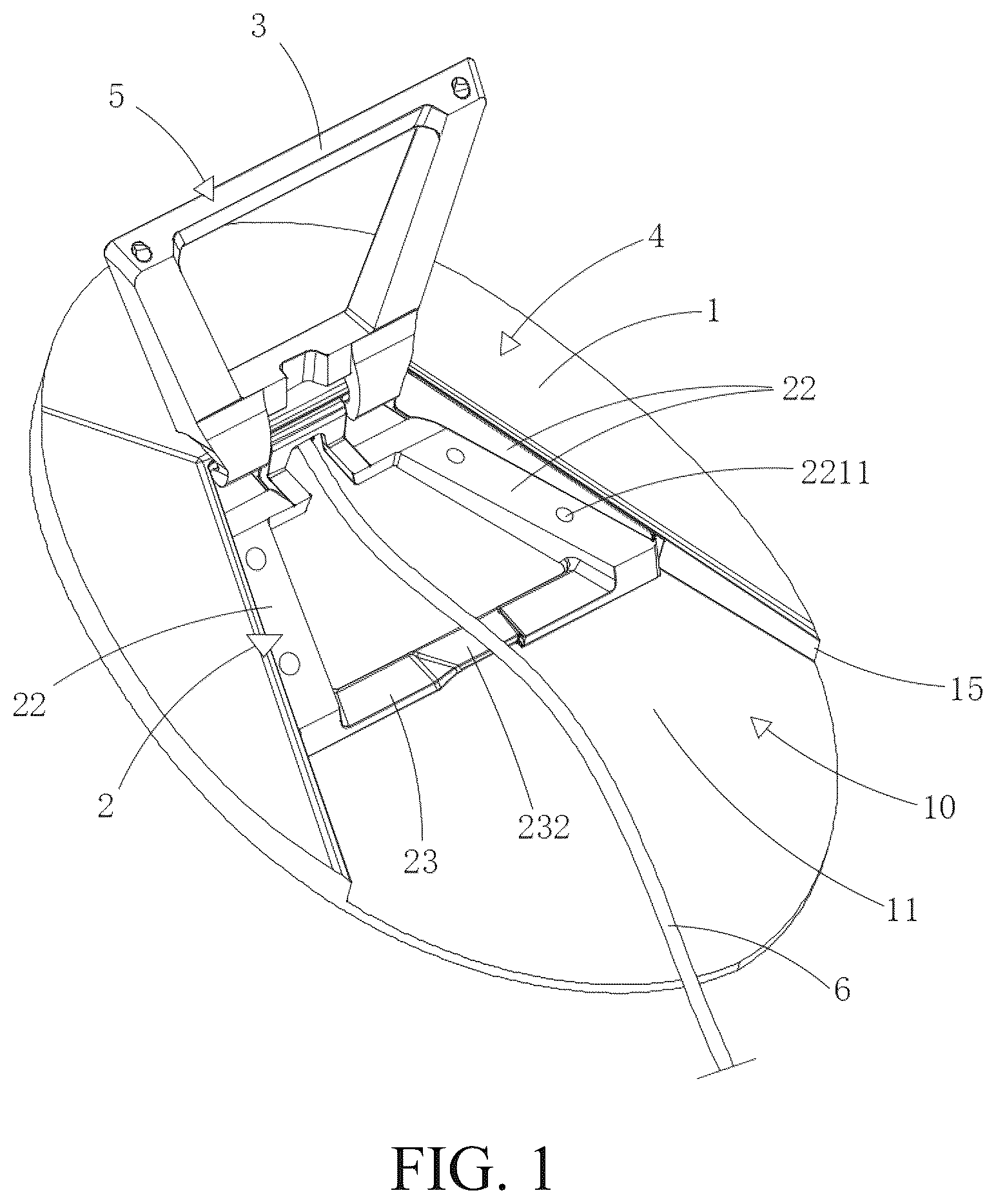 Patent US12366260 Figure 1 – Fast-detaching structure