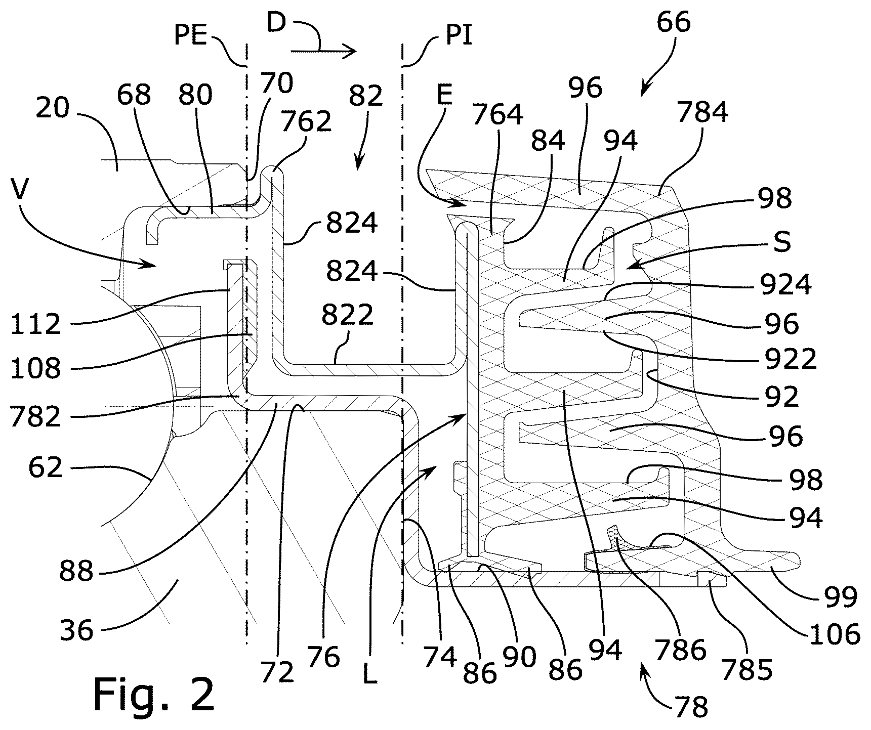 Patent US12366265 Figure 2 – Wheel bearing equipped with a sealing device with gutter and chicane