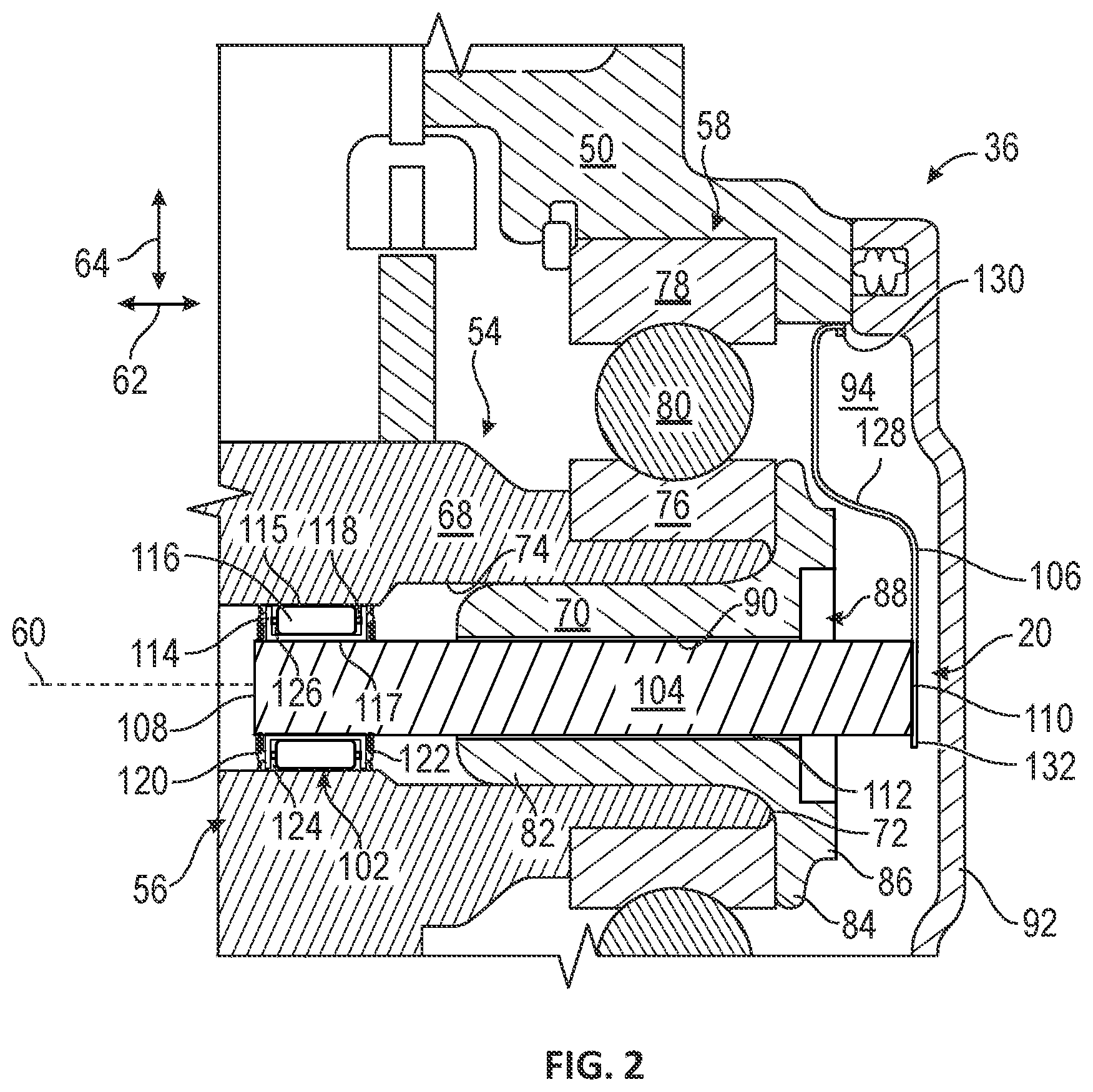 Patent US12366267 Figure 2 – Rotor grounding system with sacrificial bearing