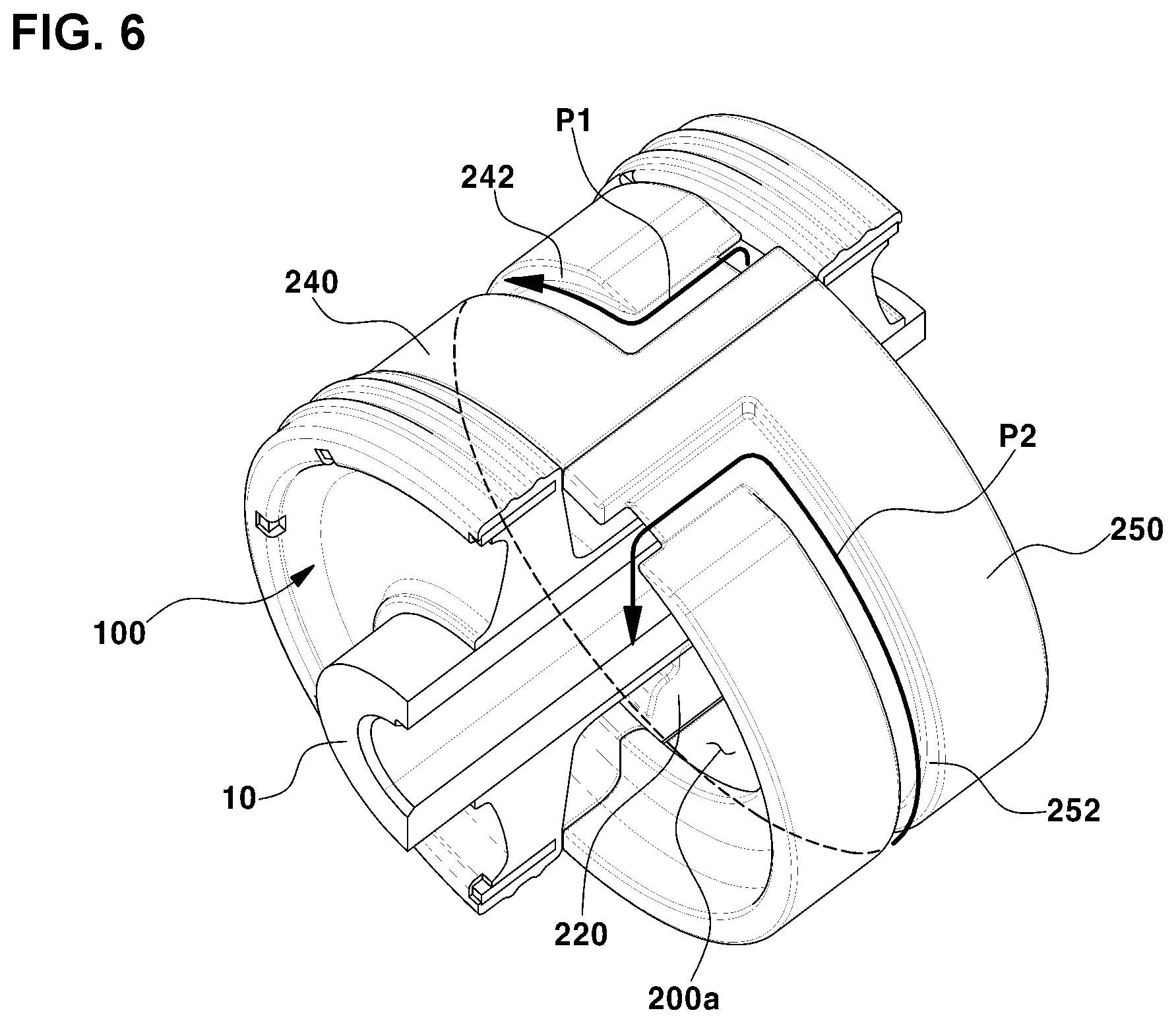 Patent US12366278 Figure 7 – Fluid mount device for vehicle