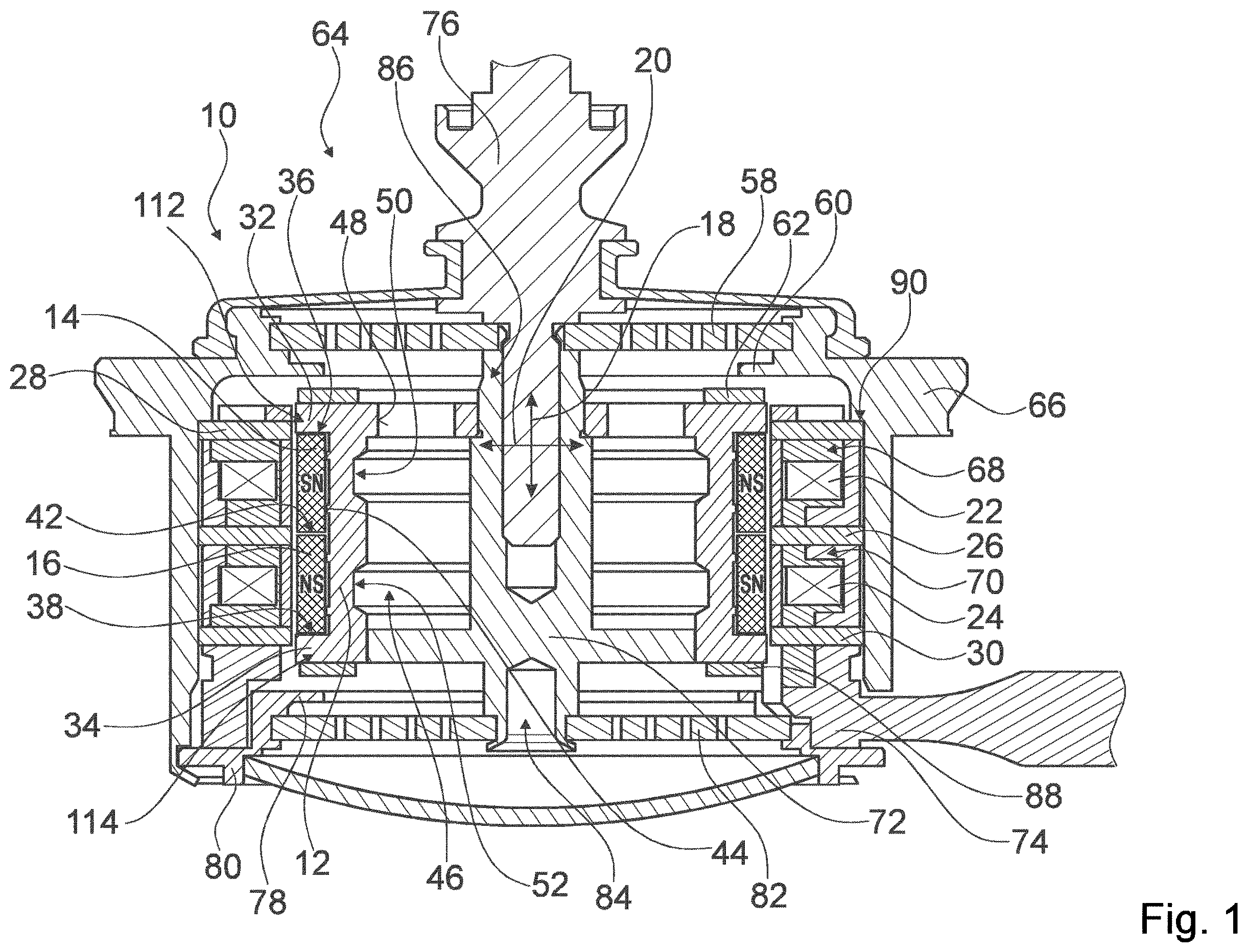 Patent US12366280 Figure 1 – Actuator device for actively reducing, damping and/or absorbing vibrations