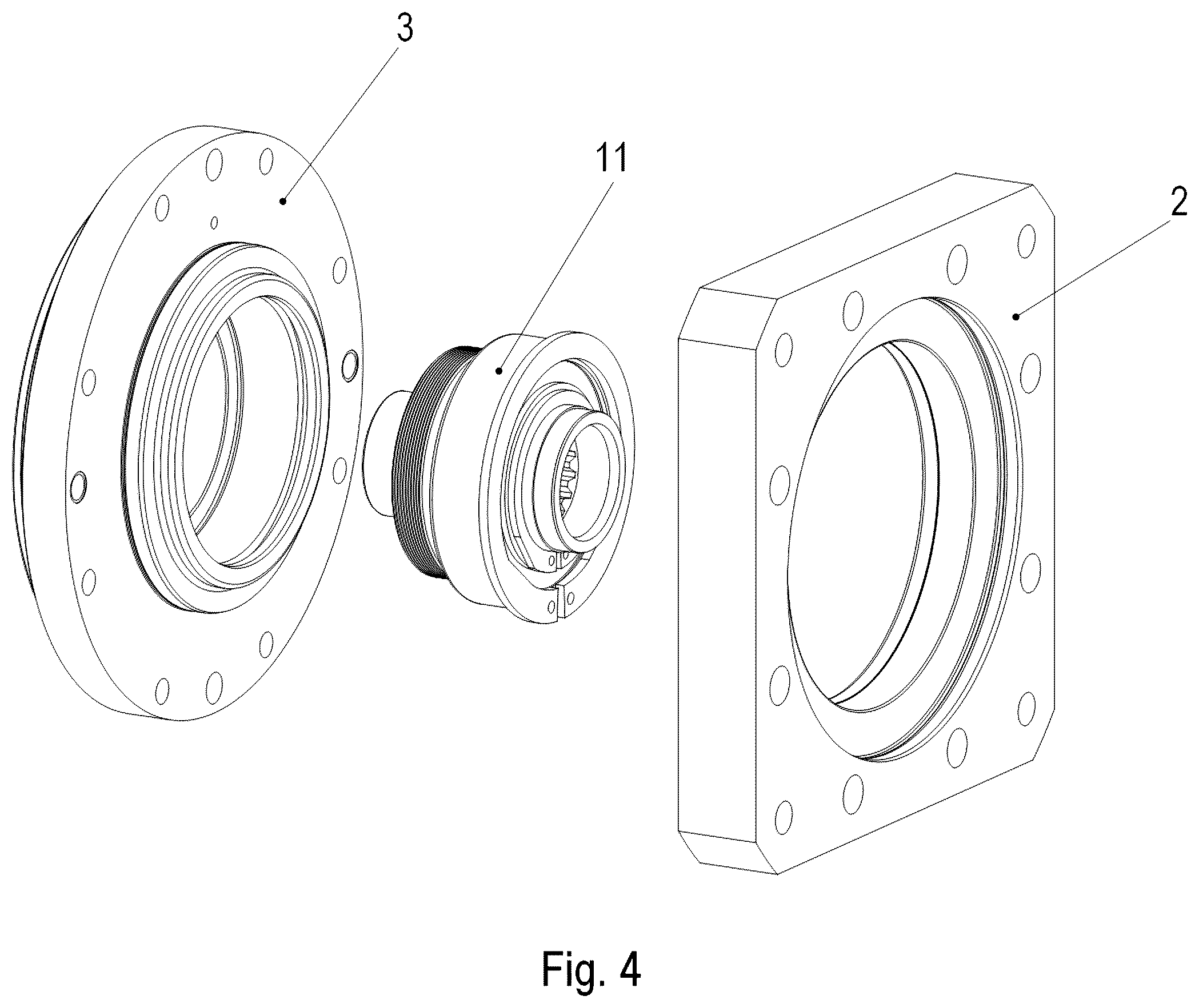 Patent US12366282 Figure 4 – Gear motor including an electric motor and a gearbox