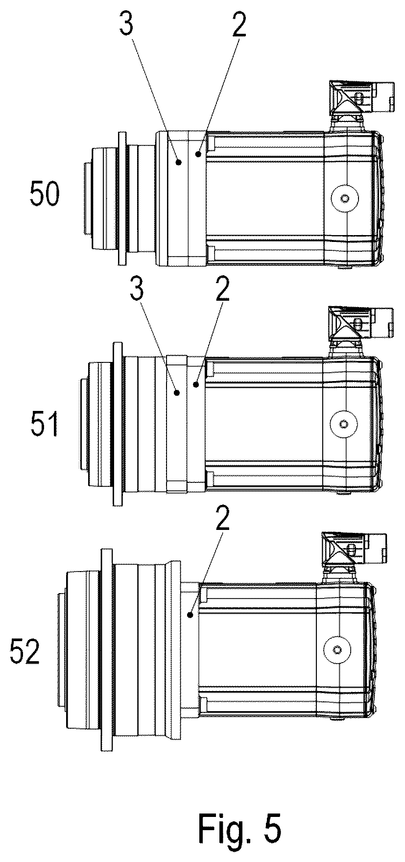 Patent US12366282 Figure 5 – Gear motor including an electric motor and a gearbox