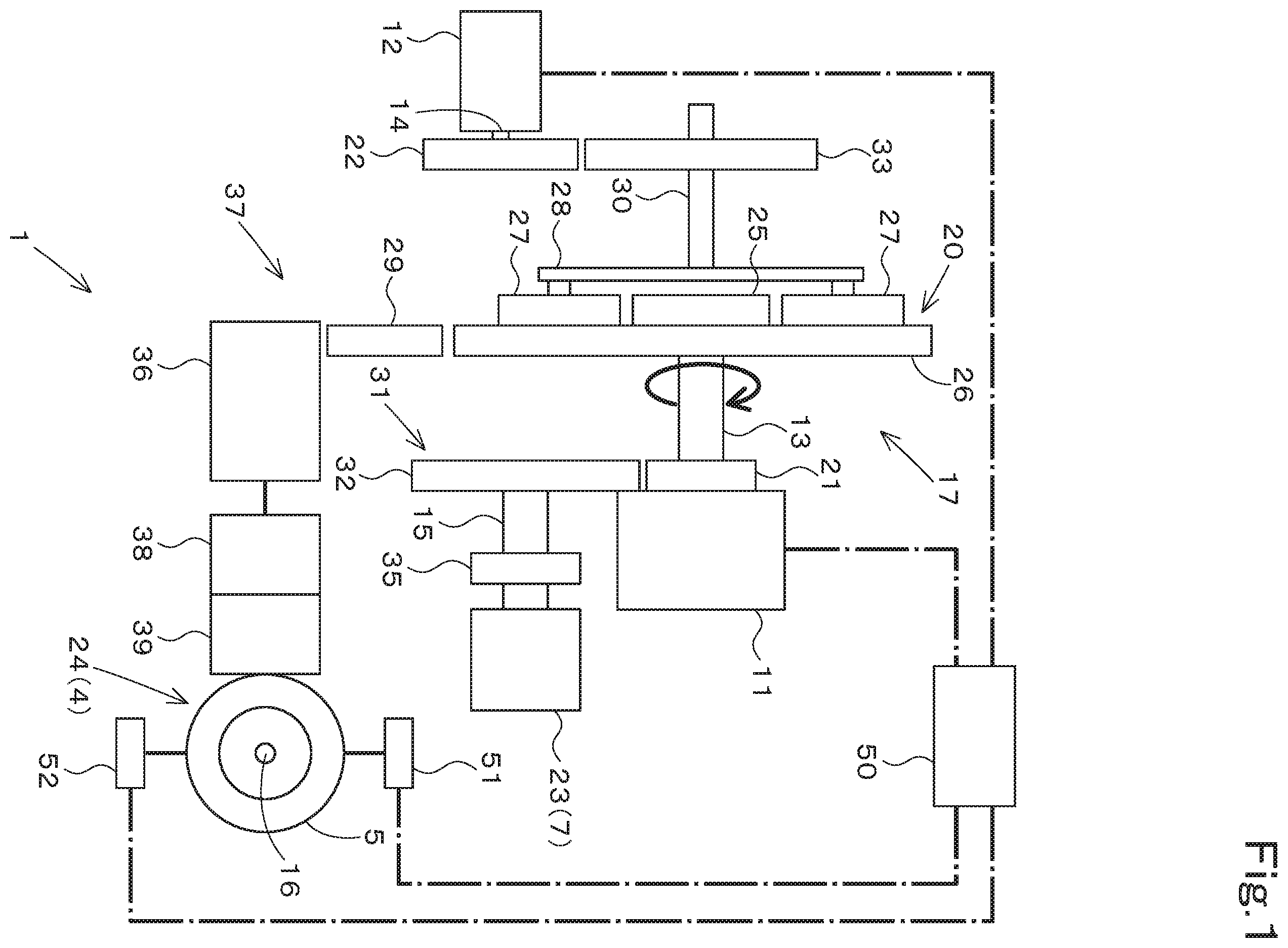Patent US12366286 Figure 1 – Power transmission mechanism and working vehicle