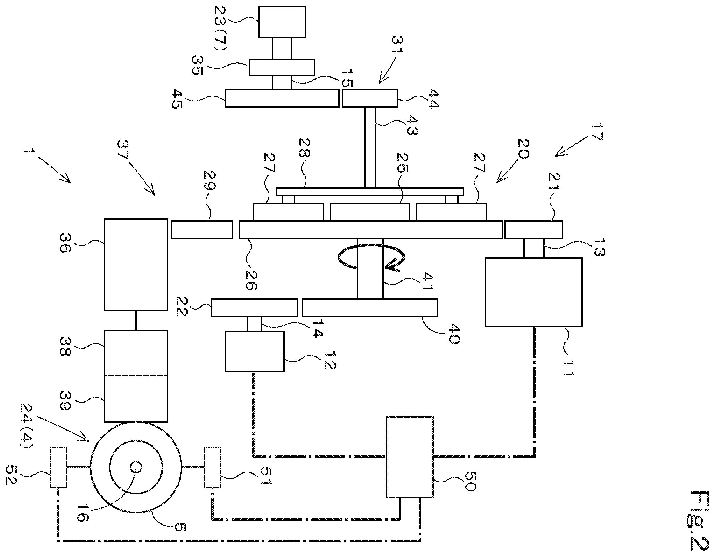 Patent US12366286 Figure 2 – Power transmission mechanism and working vehicle