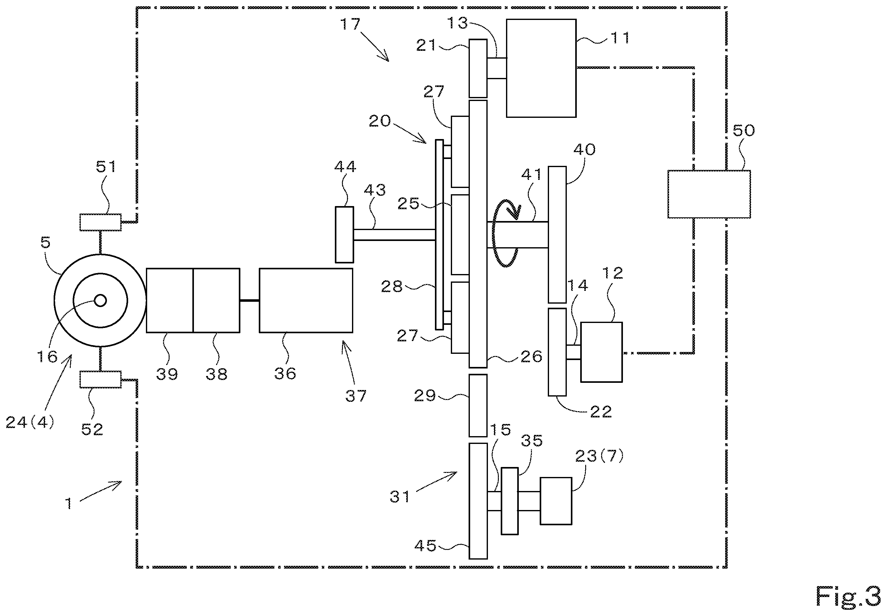 Patent US12366286 Figure 3 – Power transmission mechanism and working vehicle