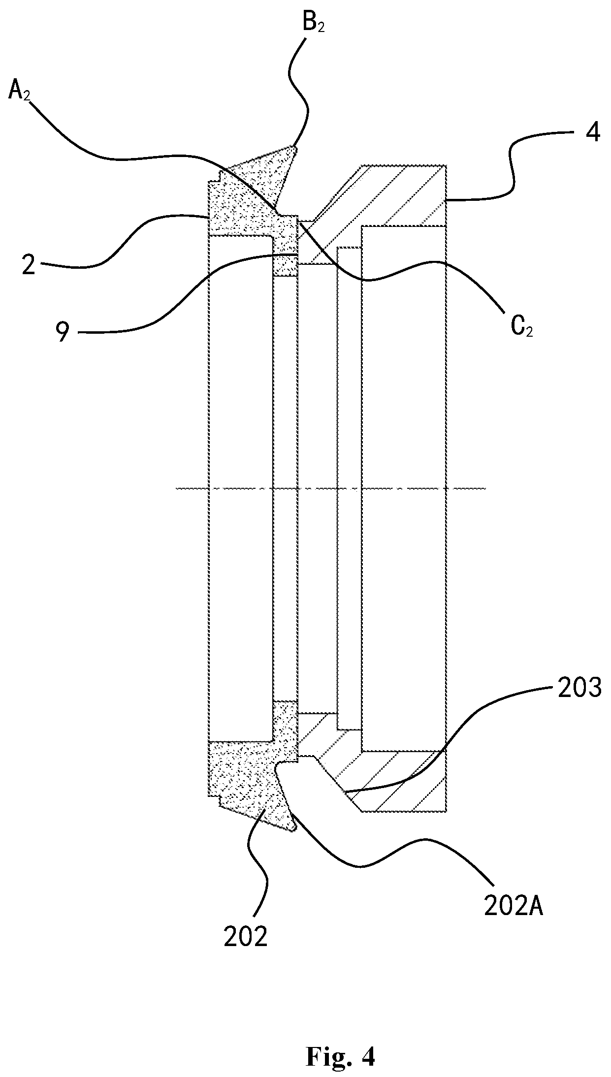 Patent US12366293 Figure 4 – Mechanical sealing device for sealing liquid