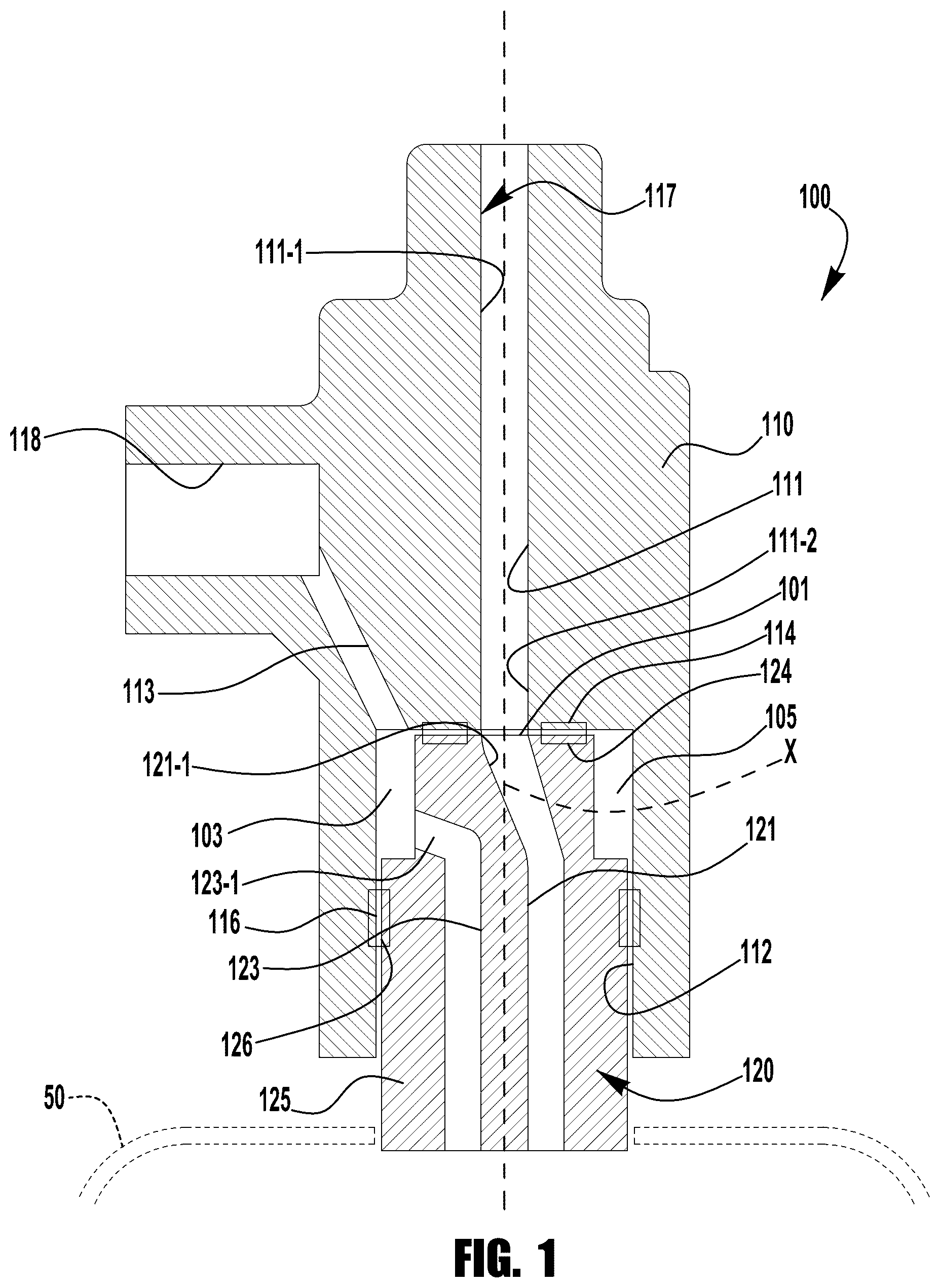 Patent US12366298 Figure 1 – Port connecting assemblies and arrangements