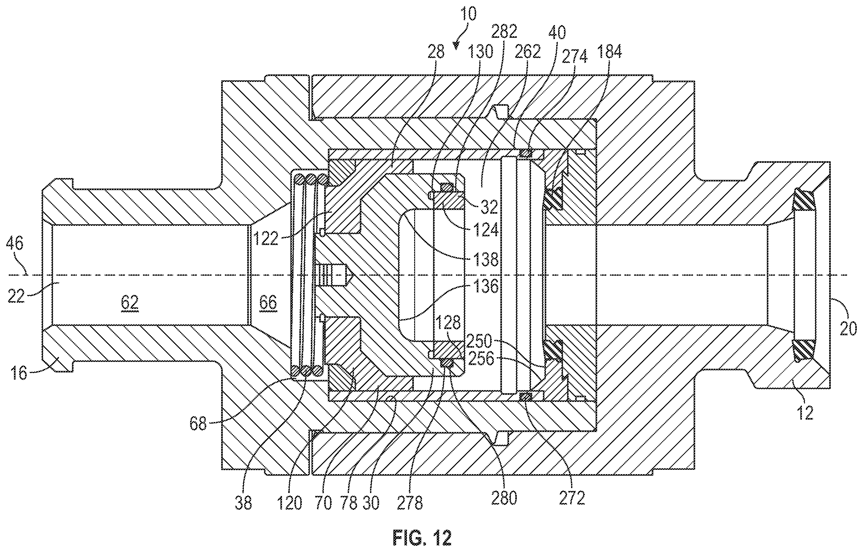 Patent US12366301 Figure 11 – Check valve for high-pressure fluids, including abrasives laden fluids