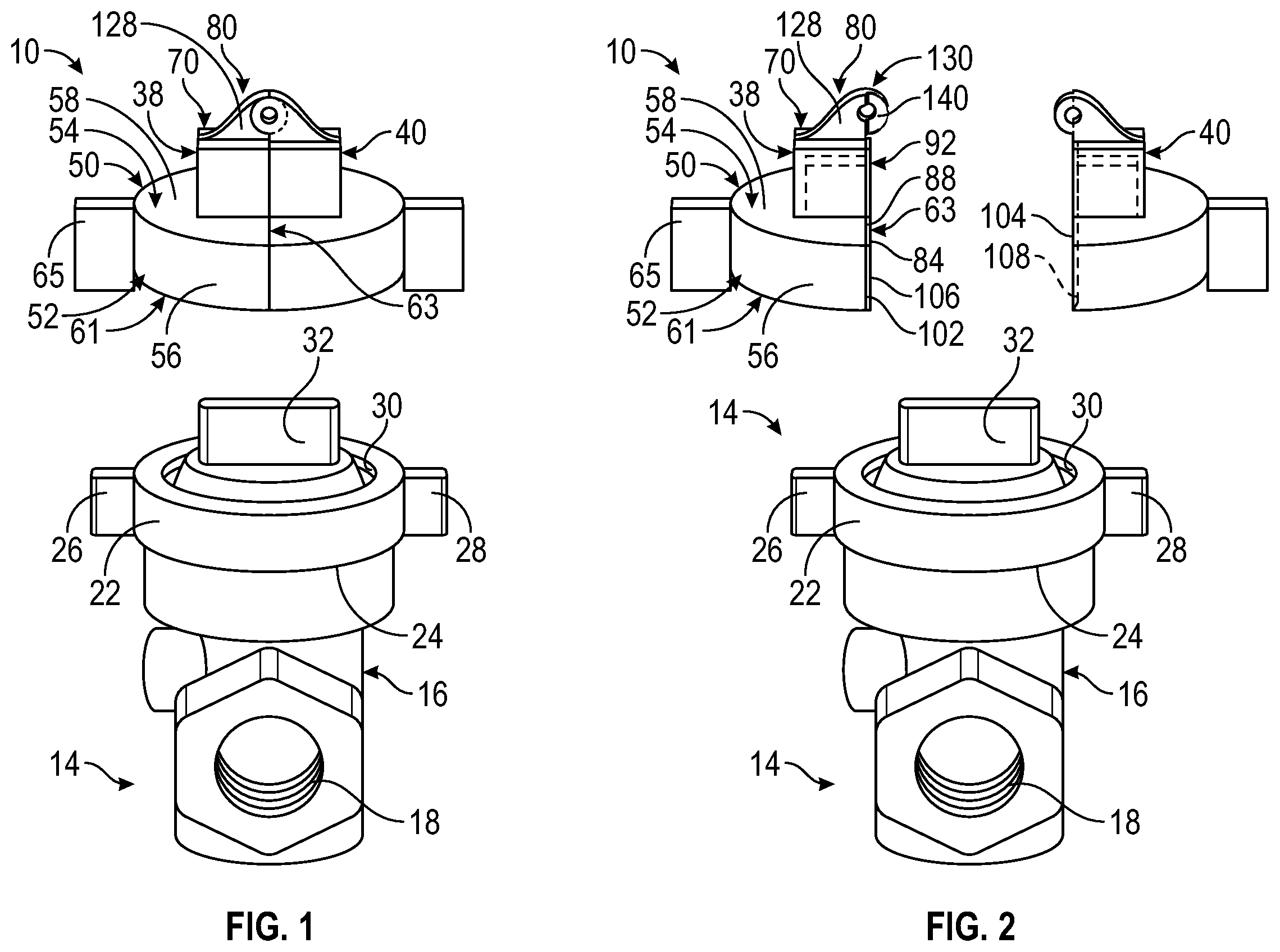 Patent US12366305 Figure 1 – Gas valve lock out device