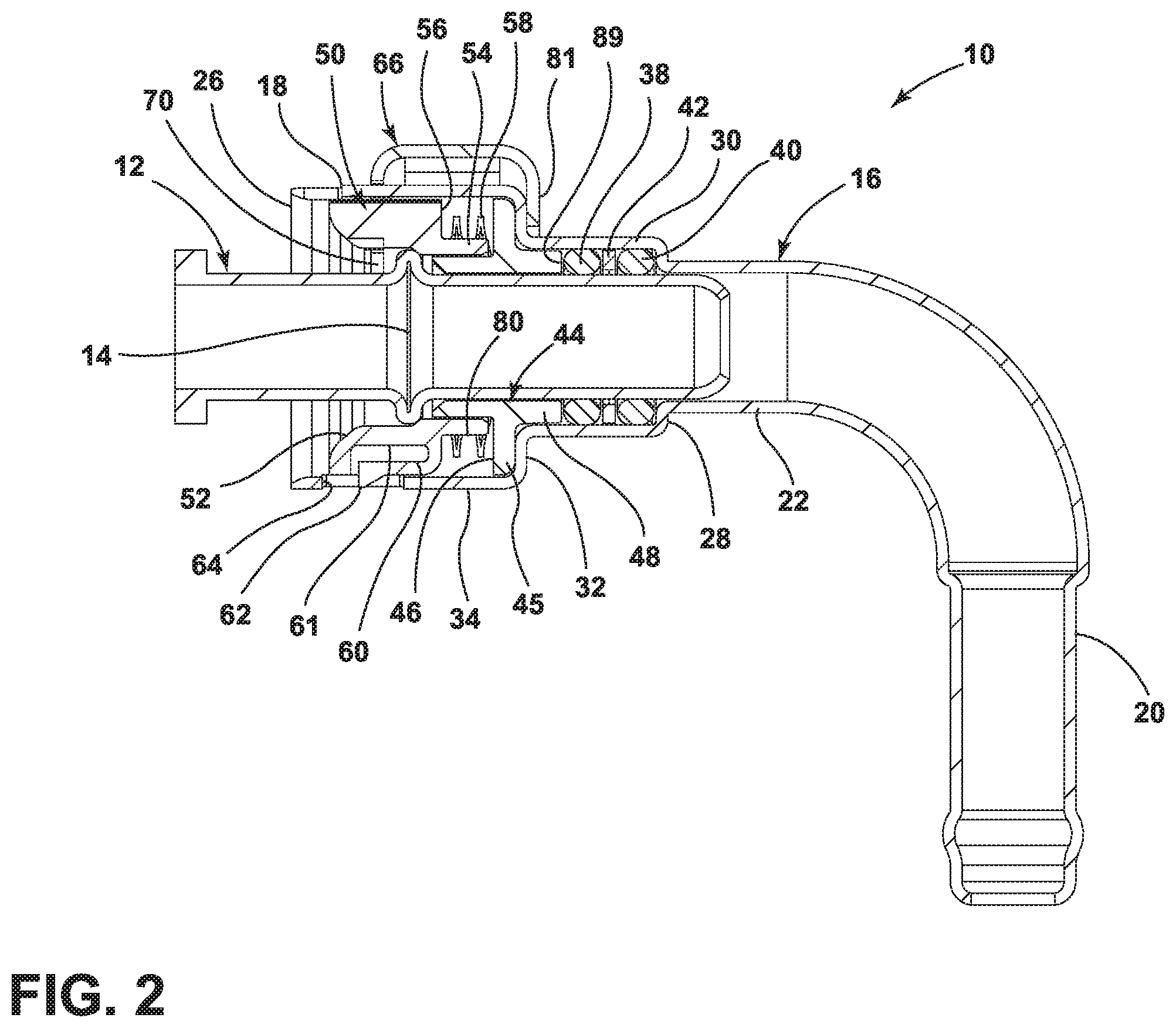 Patent US12366315 Figure 2 – Quick connector with seal retention by floating retaining ring