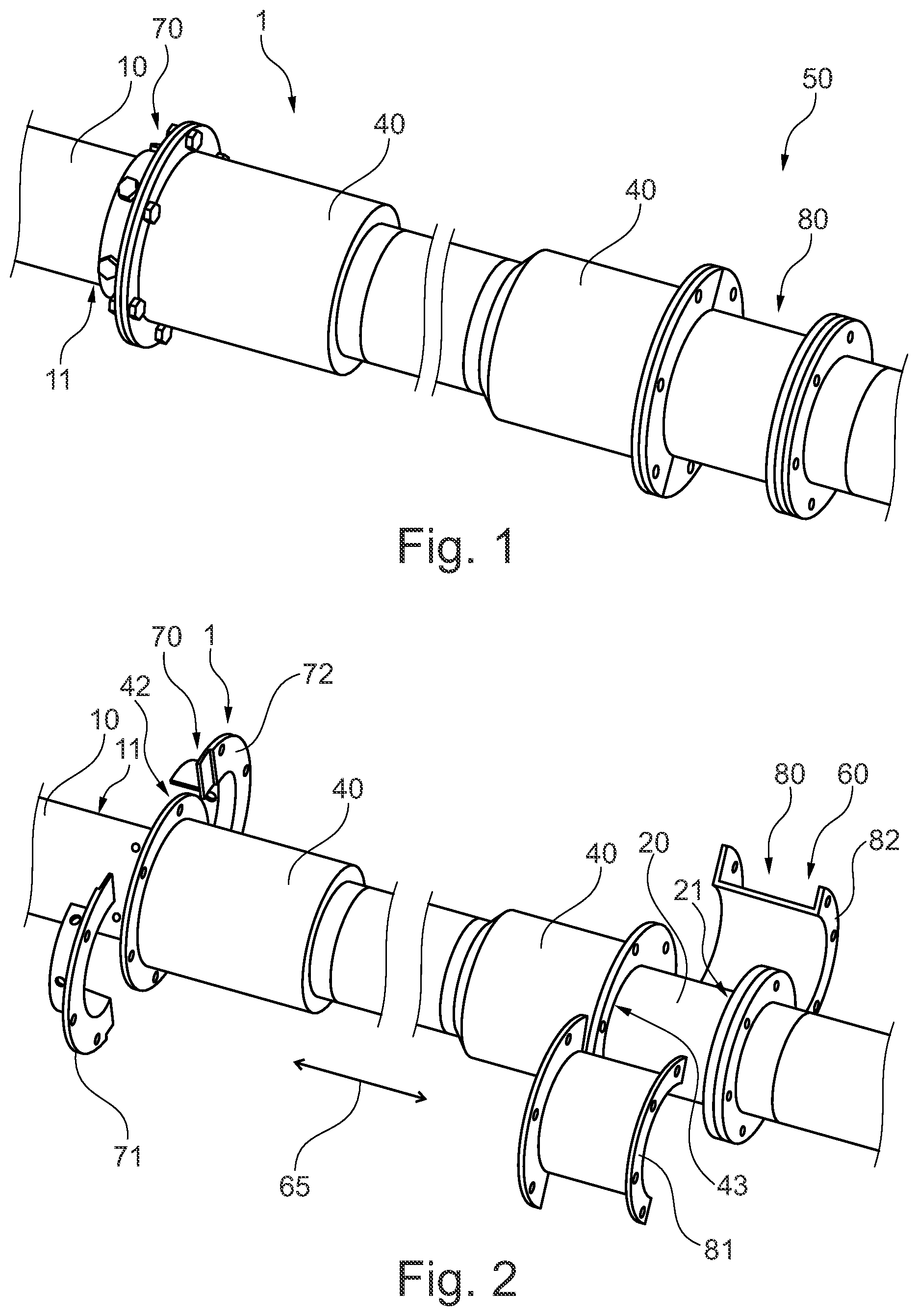 Patent US12366317 Figure 1 – Fluid transport device and method for assembling and disassembling a fluid transport device