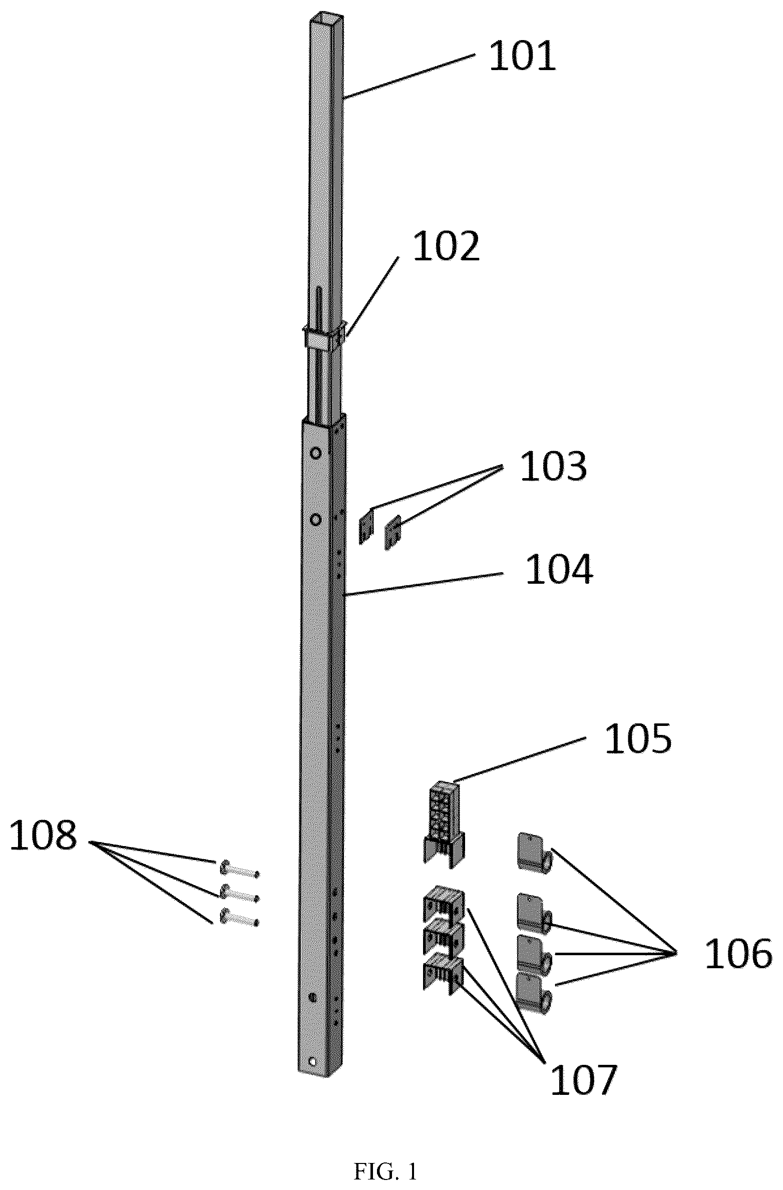 Patent US12366320 Figure 1 – Television (TV) mount structure with adjustable support force