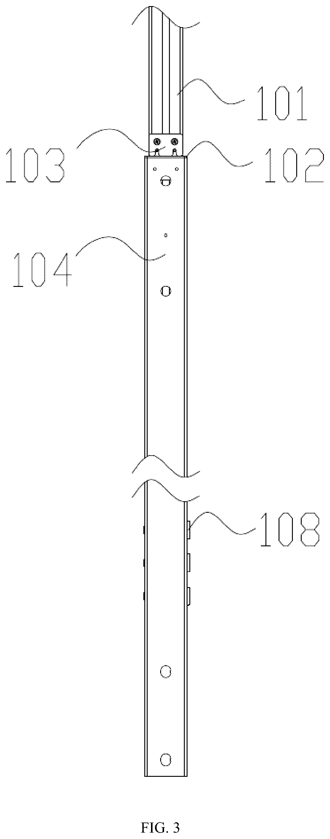 Patent US12366320 Figure 3 – Television (TV) mount structure with adjustable support force