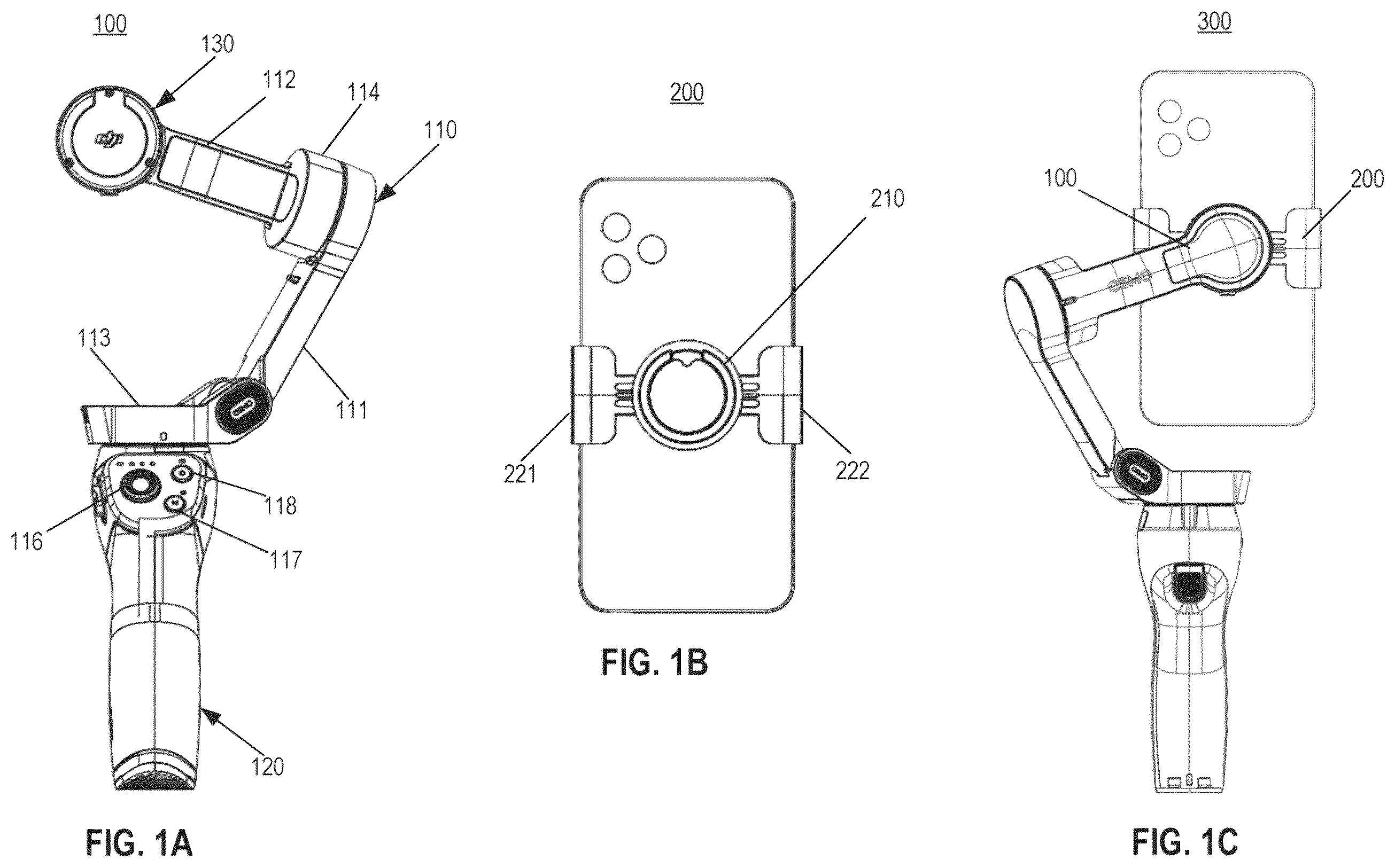 Patent US12366321 Figure 1 – Magnet-based quick release assembly and gimbal system