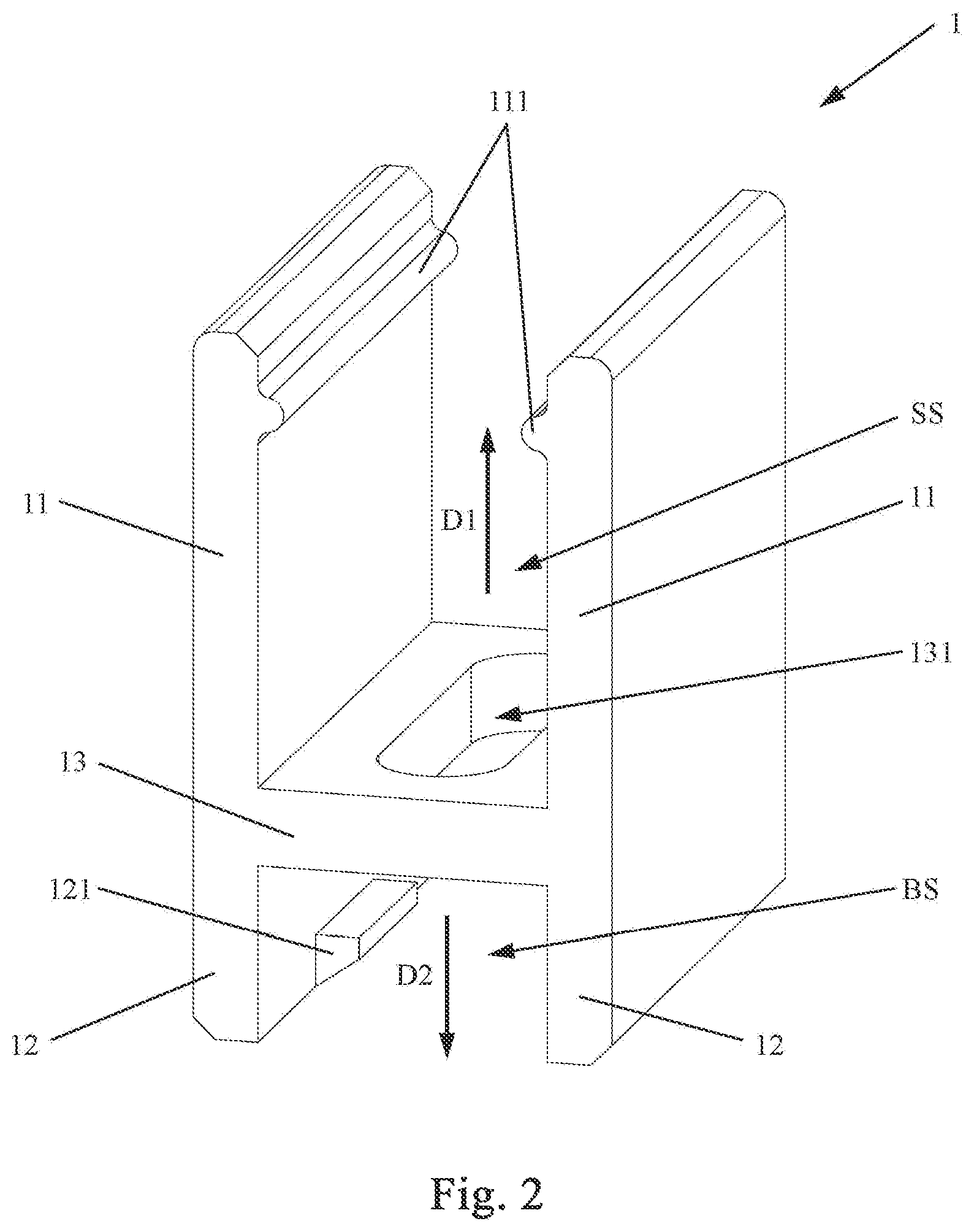 Patent US12366322 Figure 2 – Strip mounting system for mounting strip