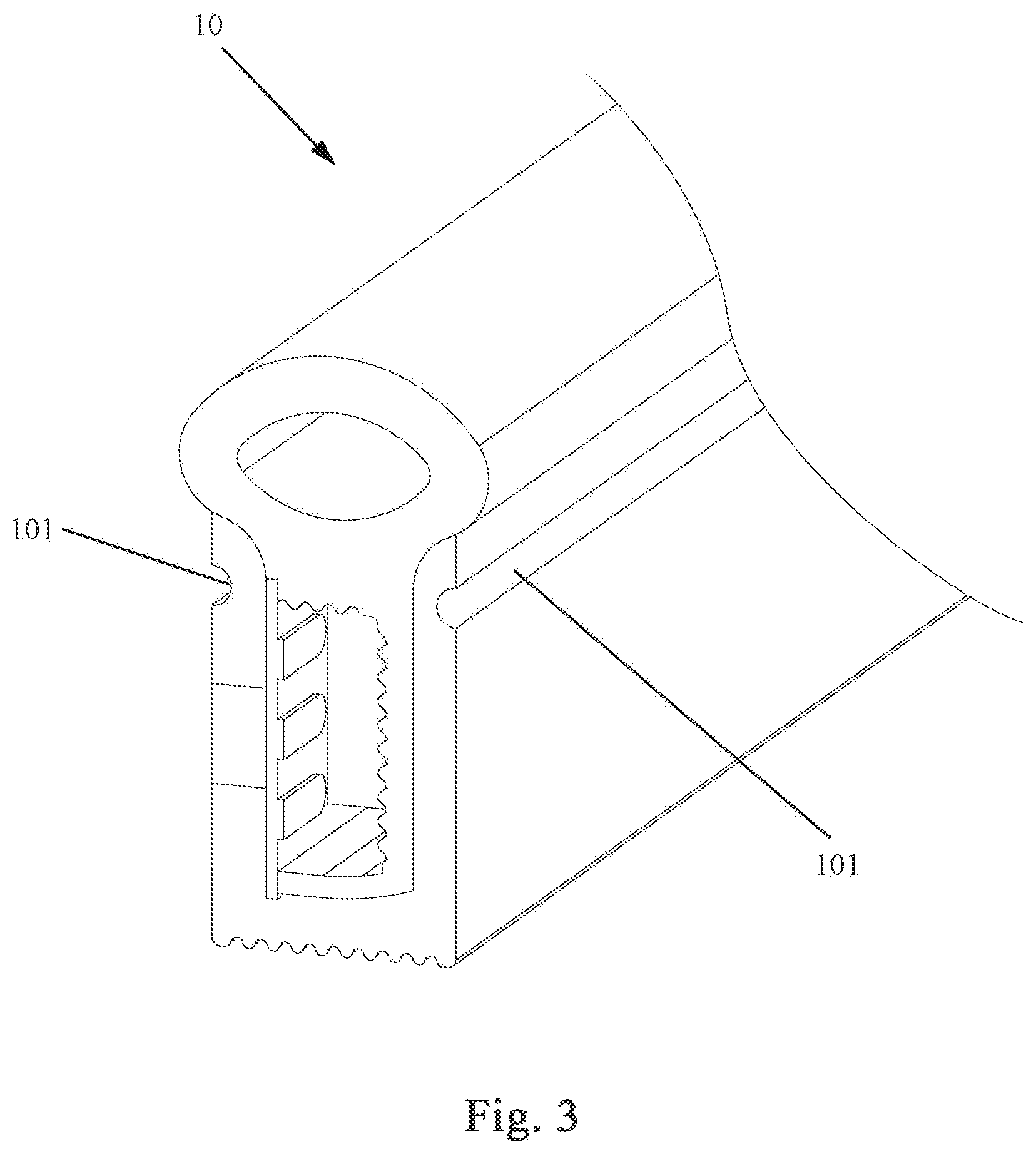 Patent US12366322 Figure 3 – Strip mounting system for mounting strip