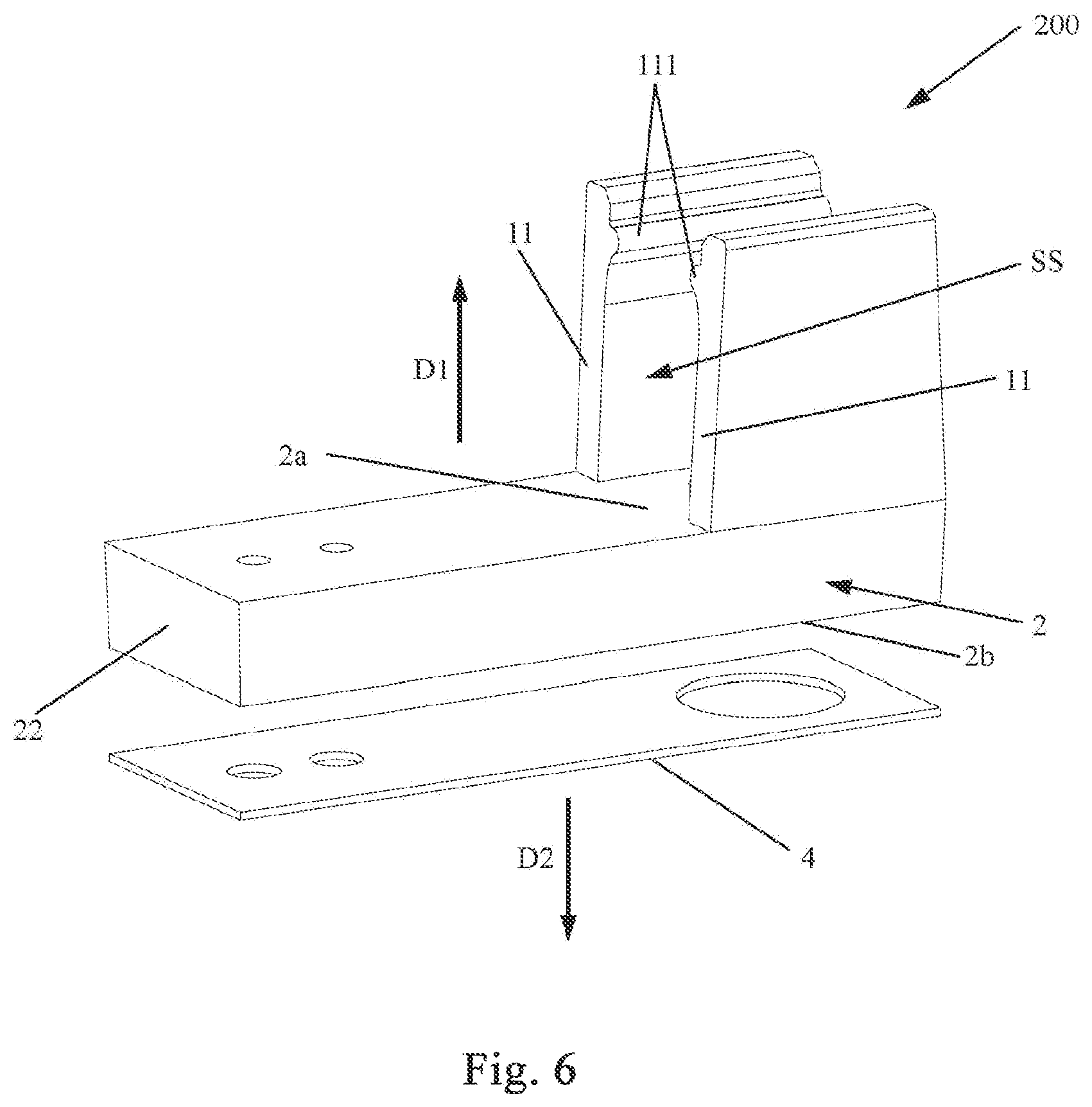 Patent US12366322 Figure 6 – Strip mounting system for mounting strip