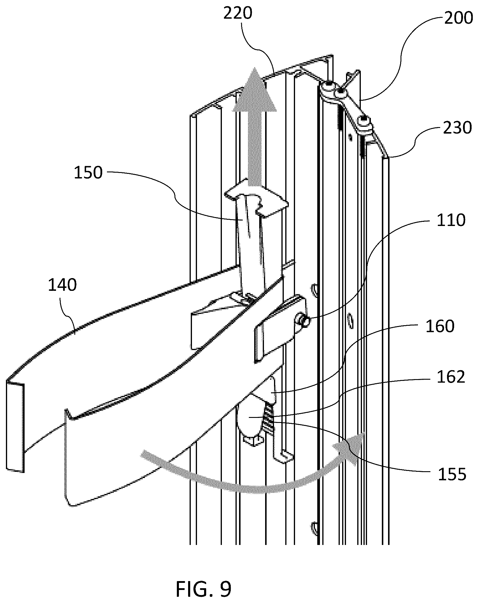 Patent US12366323 Figure 9 – Bracket assembly and method for supporting a portable element on a structure element