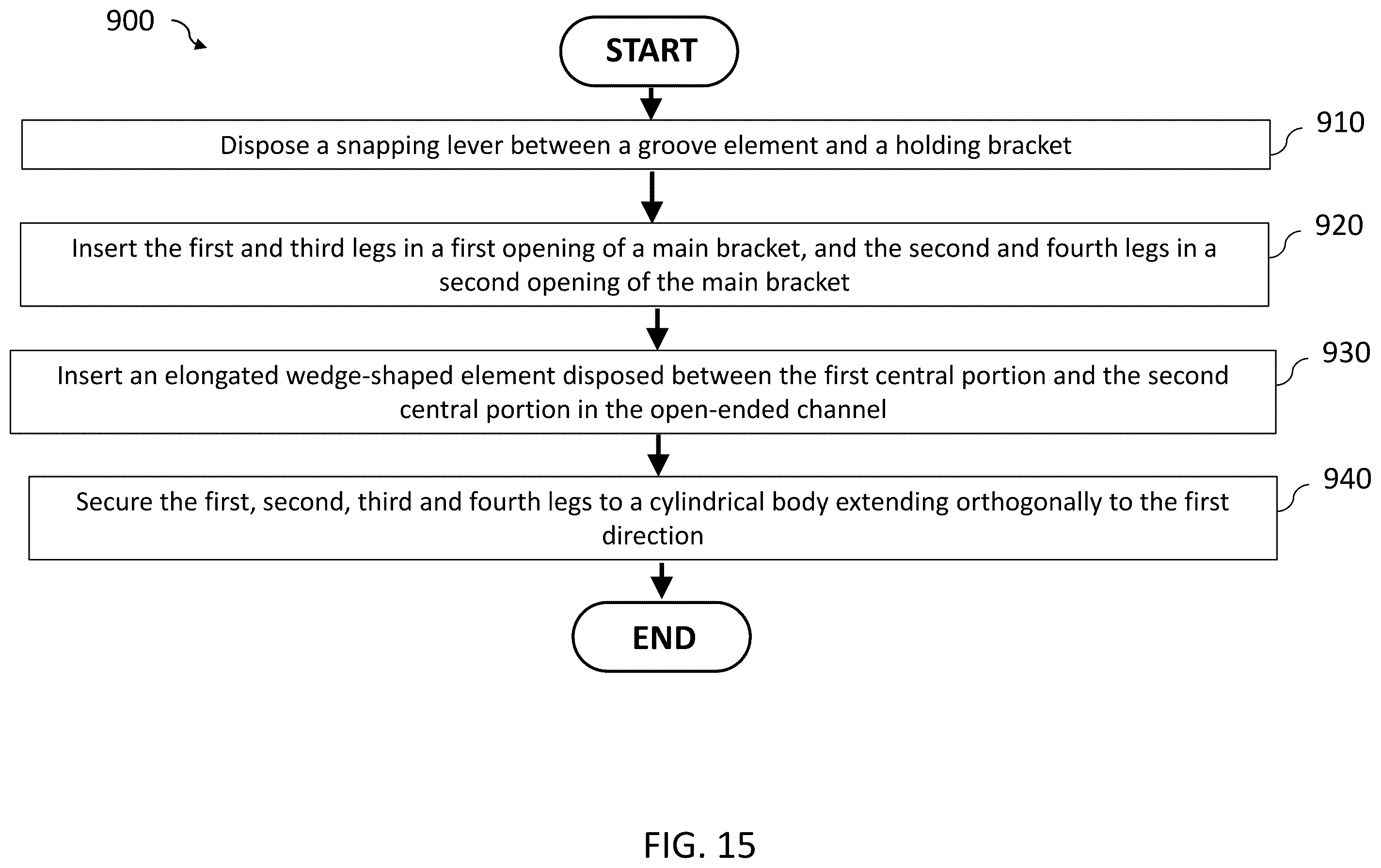 Patent US12366323 Figure 15 – Bracket assembly and method for supporting a portable element on a structure element