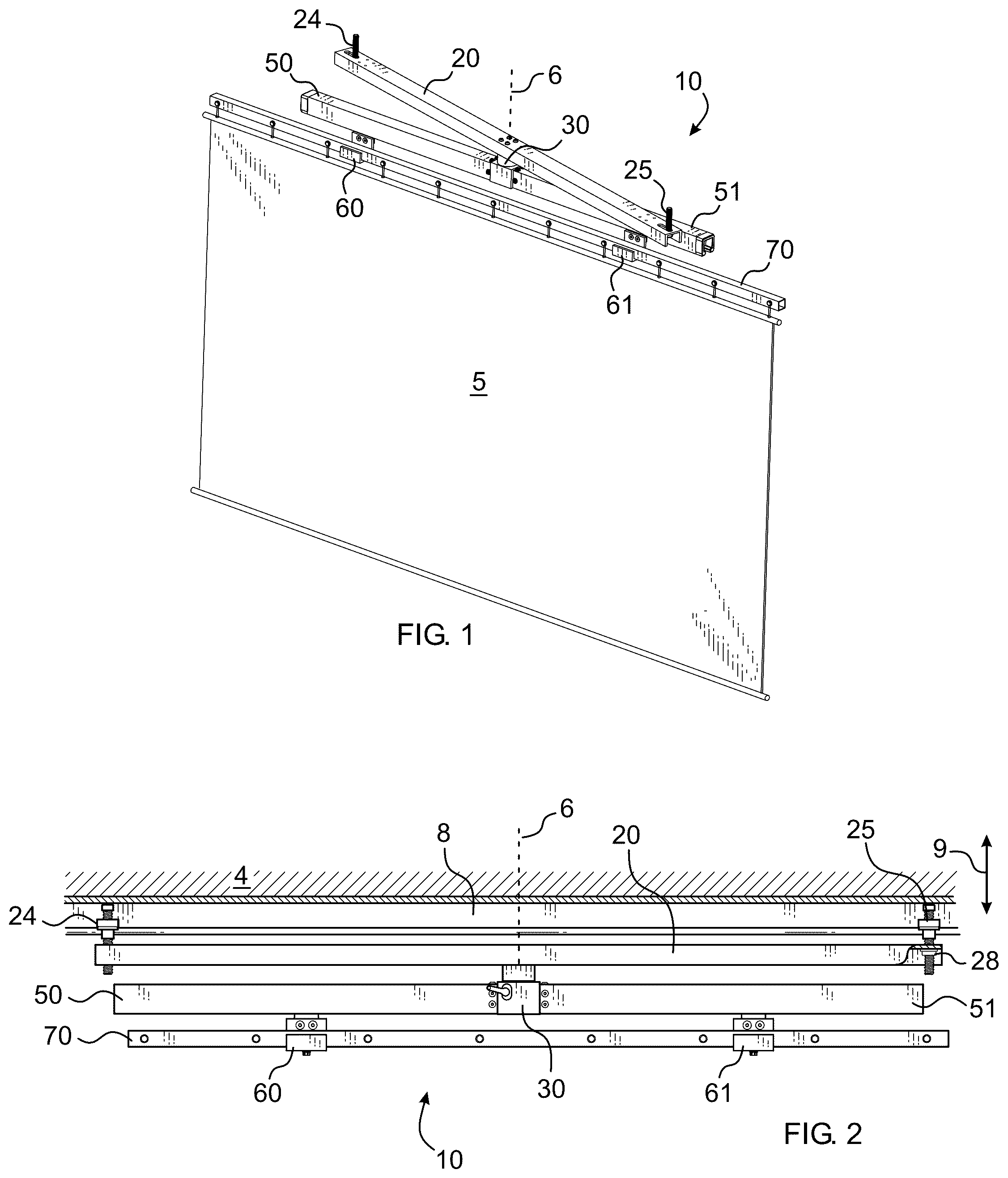 Patent US12366324 Figure 1 – Pivot structure for adjustably suspending equipment from a ceiling track