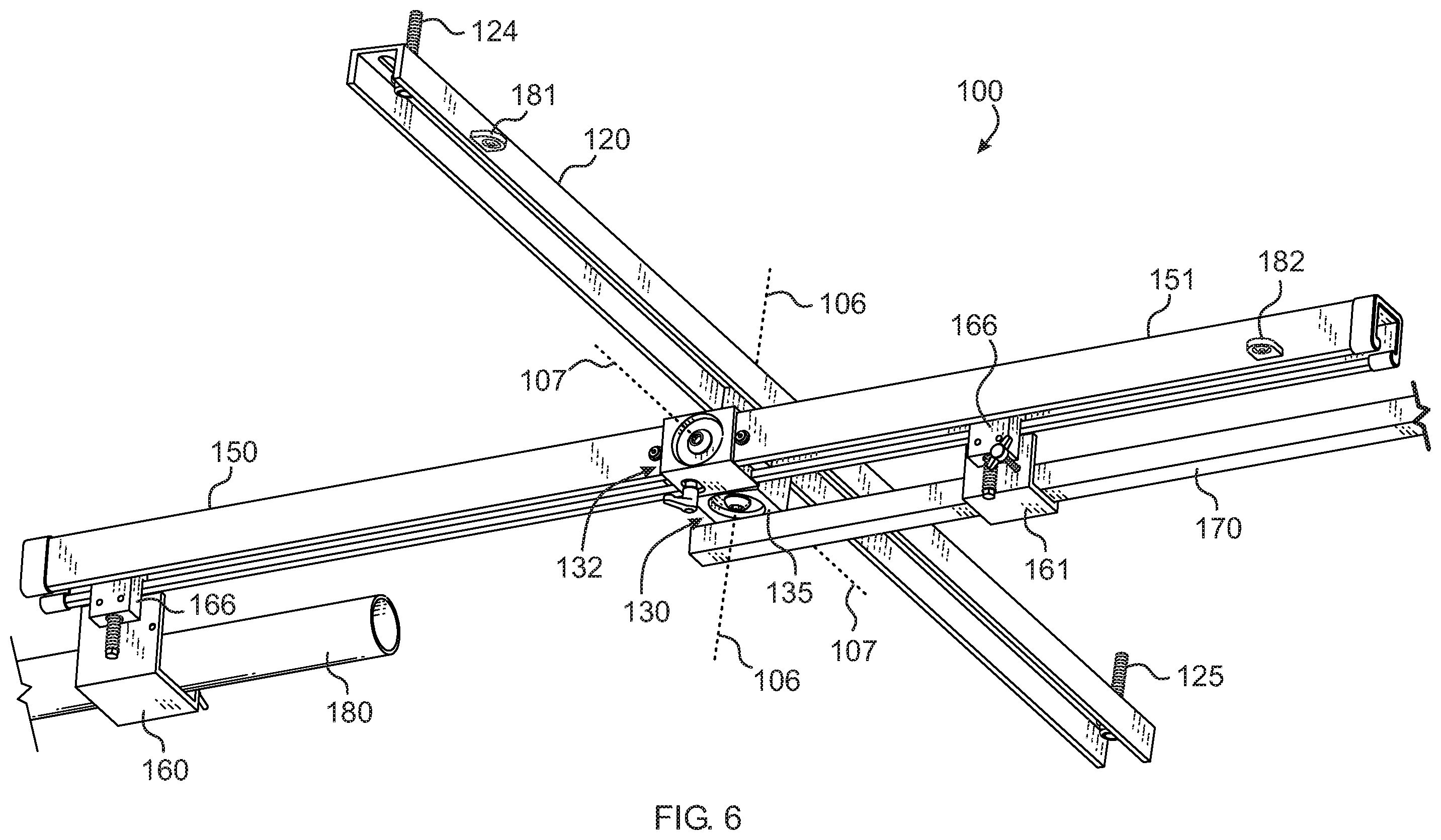 Patent US12366324 Figure 4 – Pivot structure for adjustably suspending equipment from a ceiling track