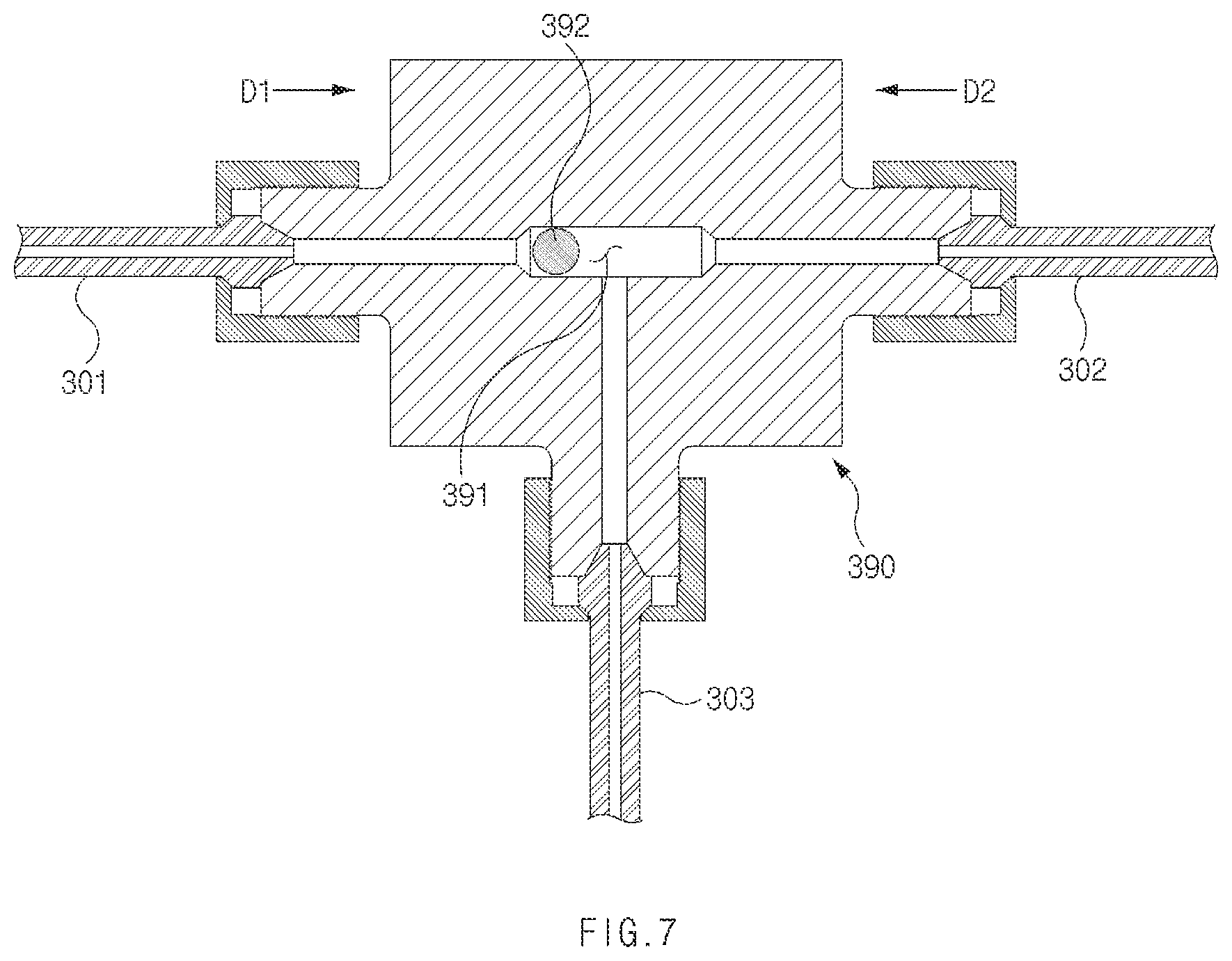 Patent US12366329 Figure 7 – Fluid distributing apparatus and fluid filling system for vehicle including the same