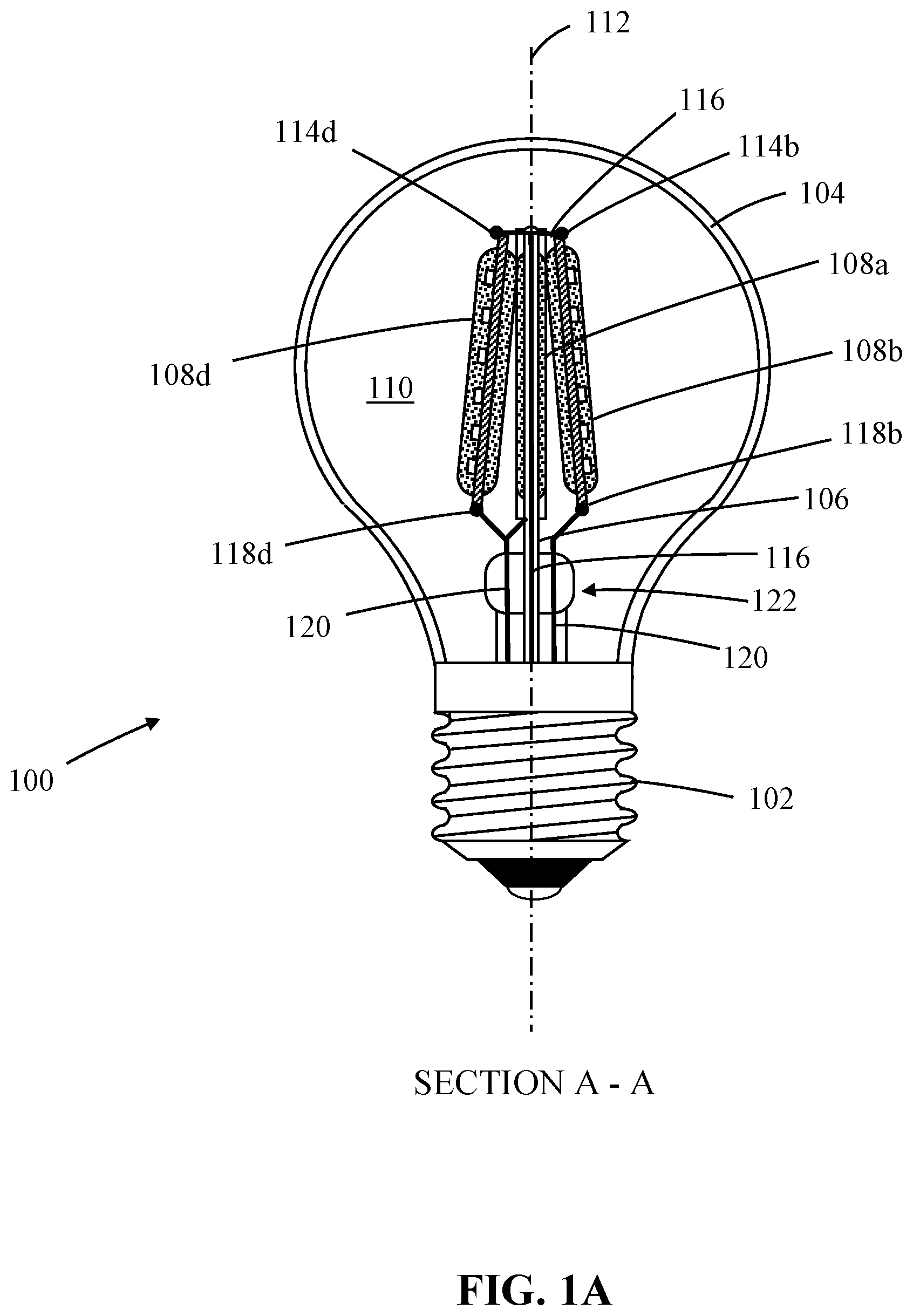 Patent US12366334 — LED-filament comprising a light scattering material layer — Figure 1