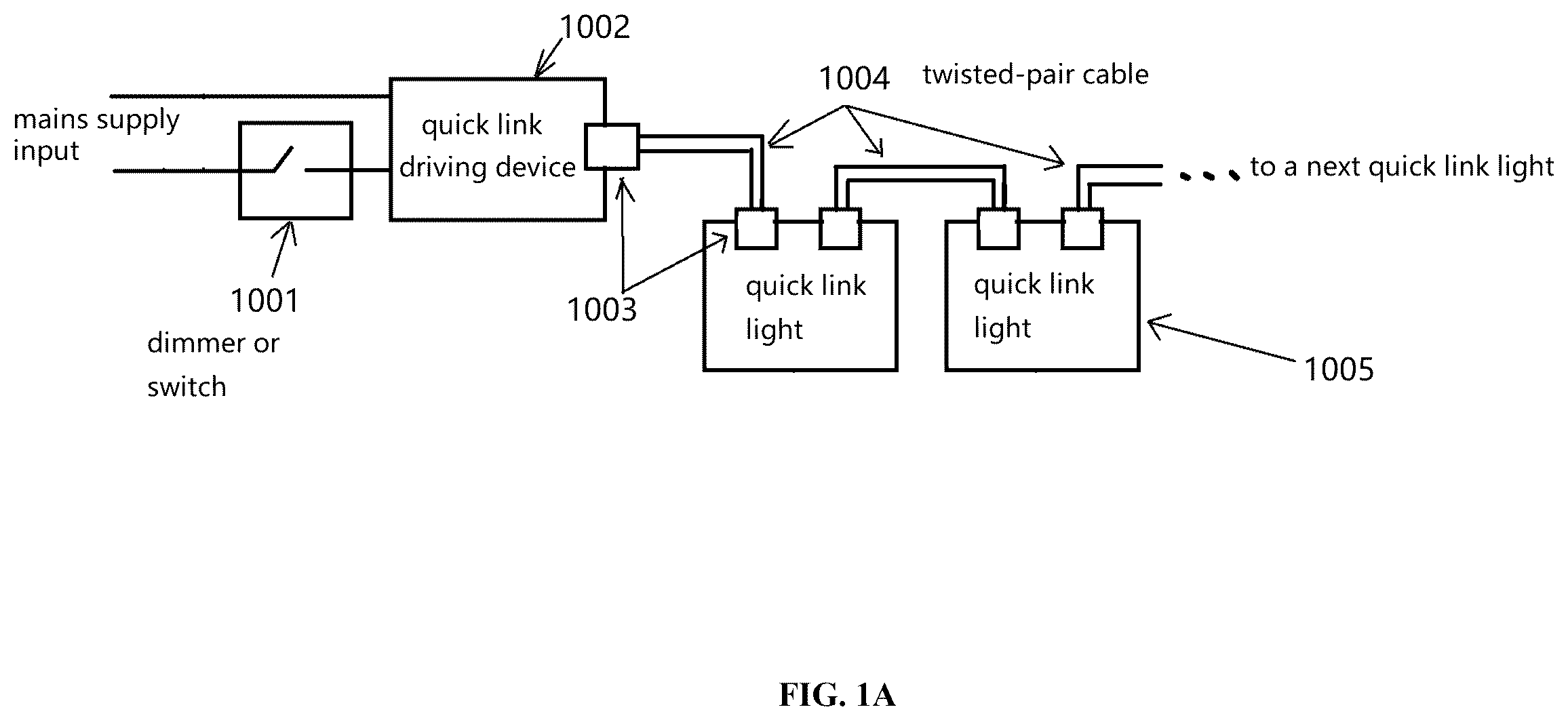 Patent US12366335 Figure 1 – Quick link light, driving device, and system