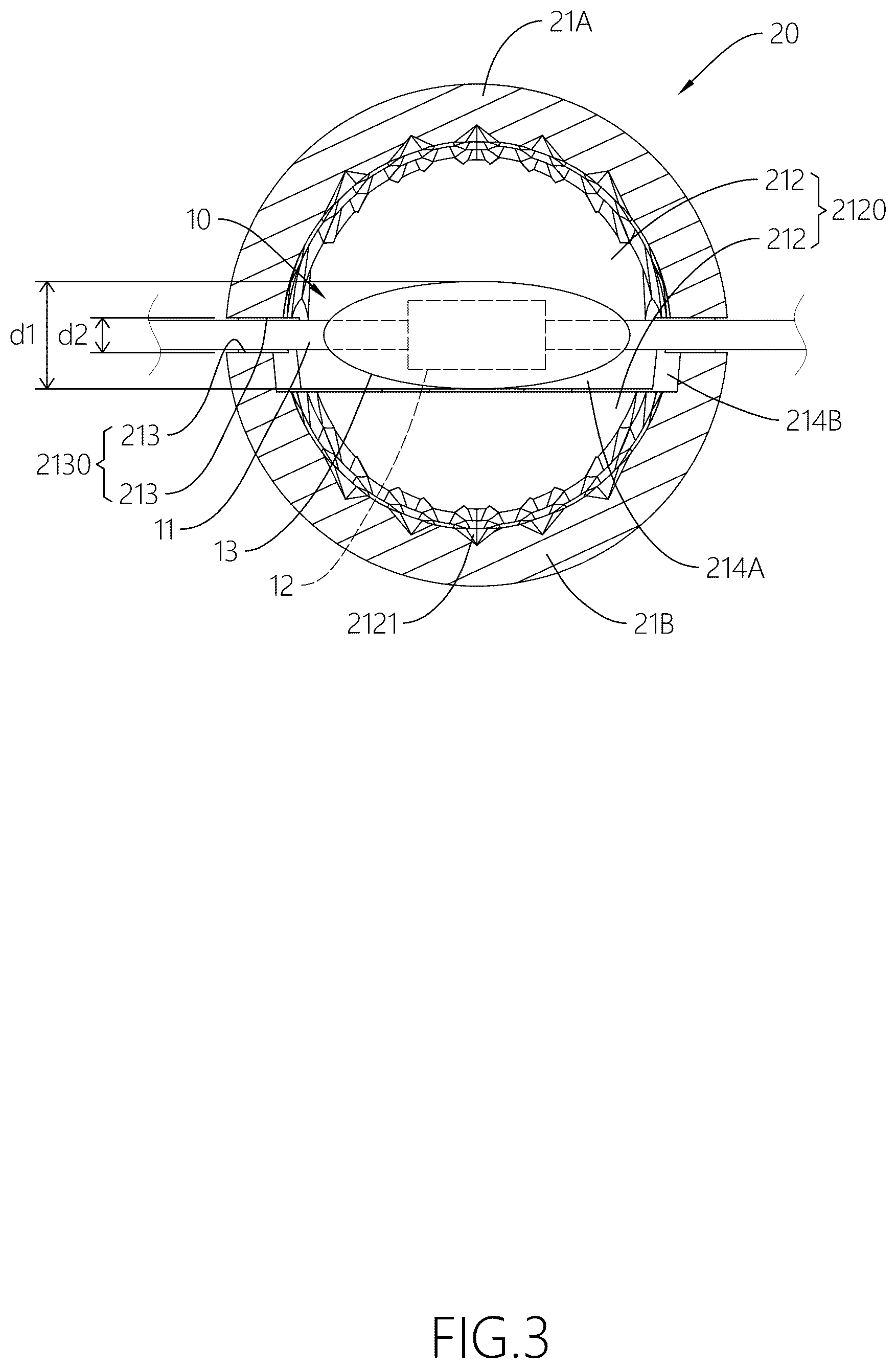 Patent US12366336 Figure 3 – String light assembly