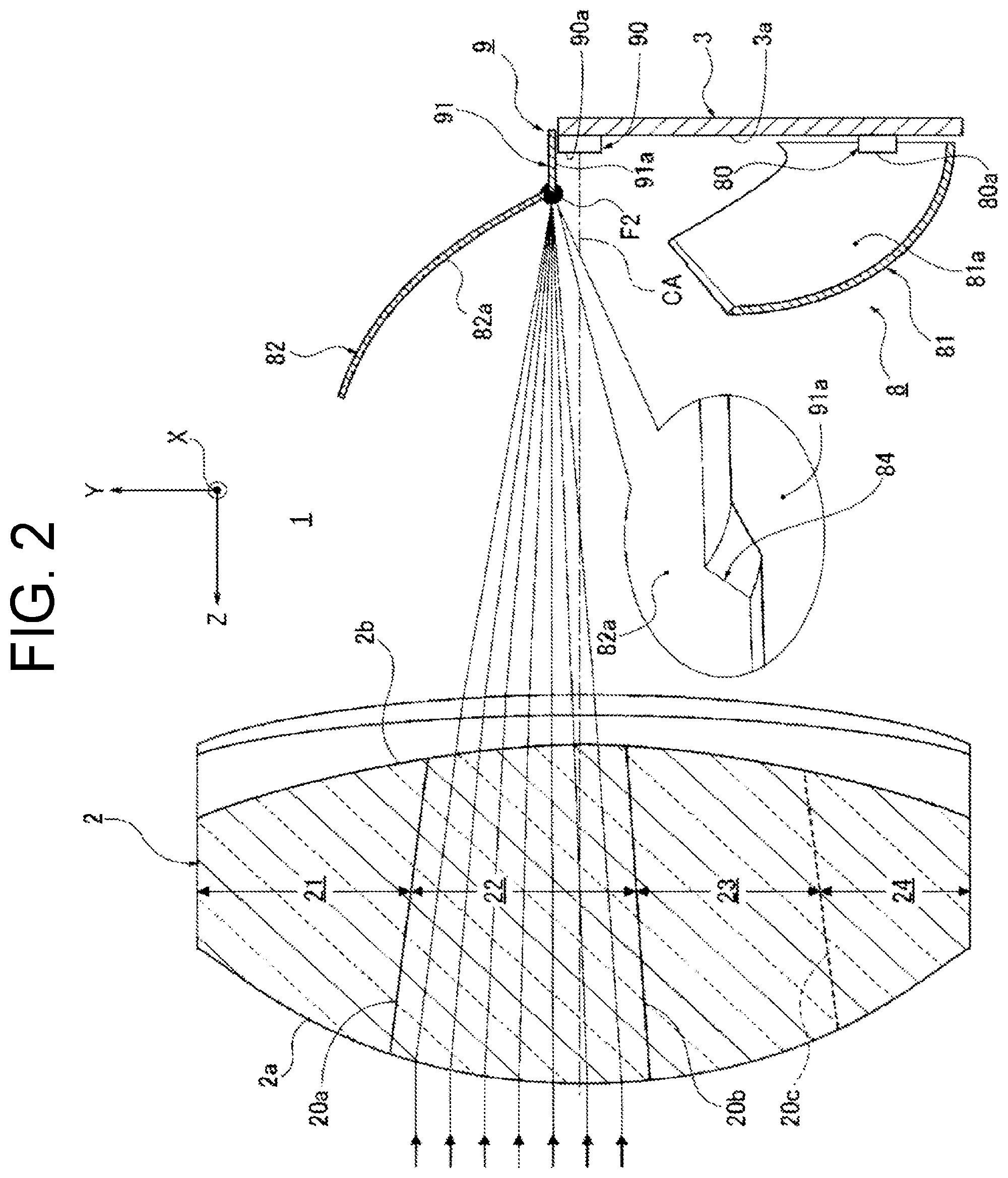 Patent US12366338 Figure 2 – Vehicle lamp