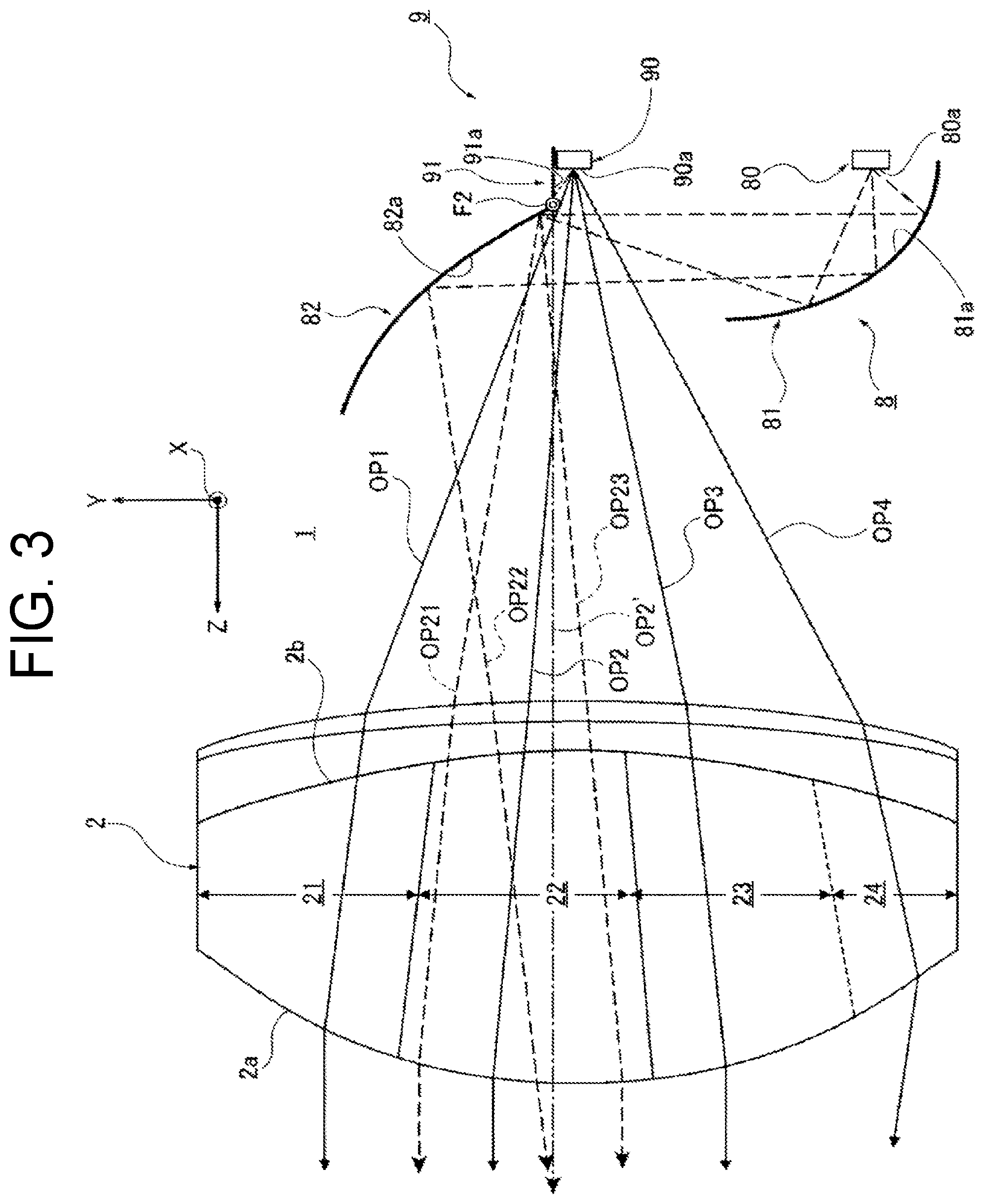 Patent US12366338 Figure 3 – Vehicle lamp