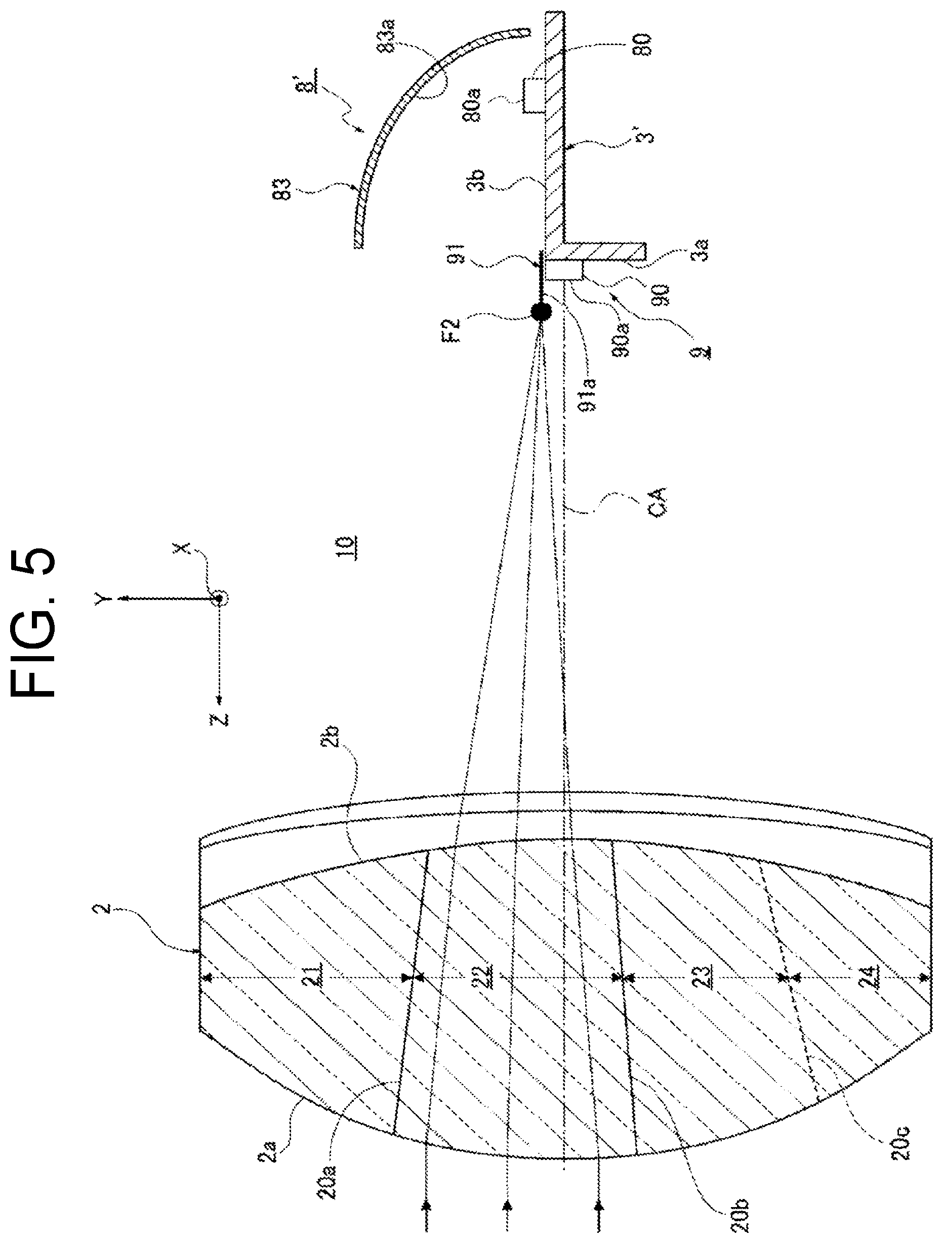 Patent US12366338 Figure 5 – Vehicle lamp