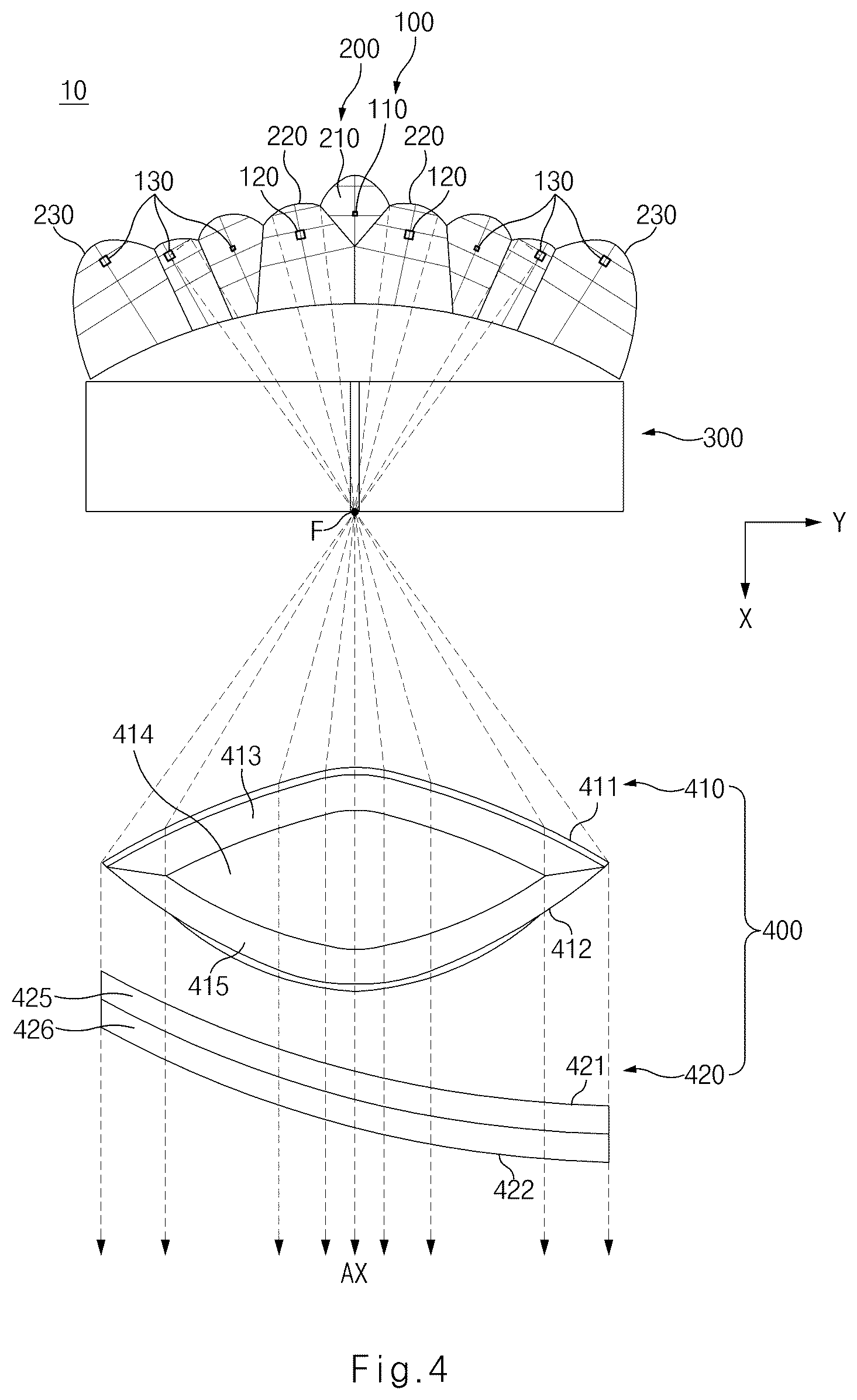 Patent US12366340 Figure 4 – Lamp for vehicle