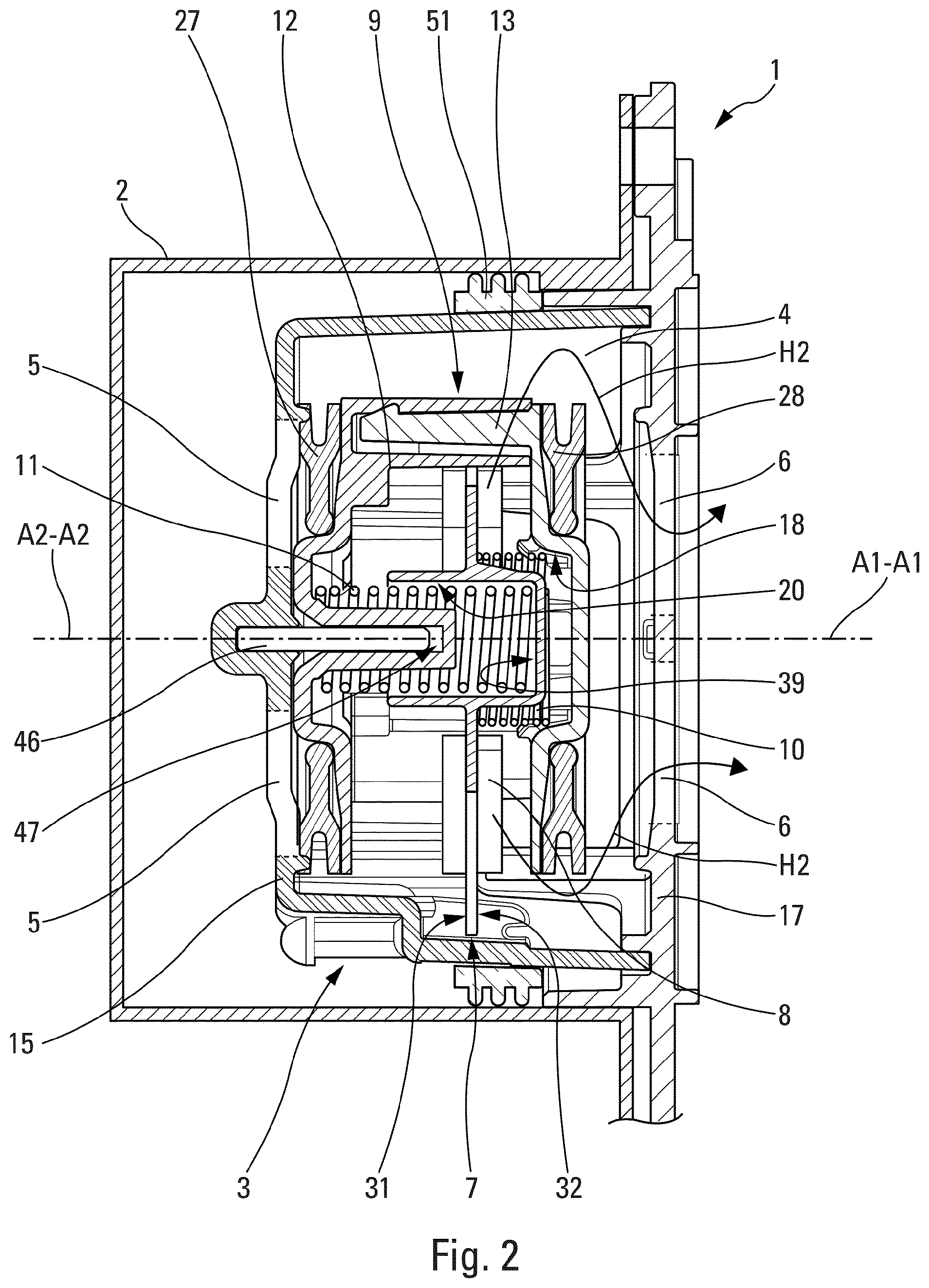 Patent US12366342 Figure 2 – Device for dehumidifying a closed casing