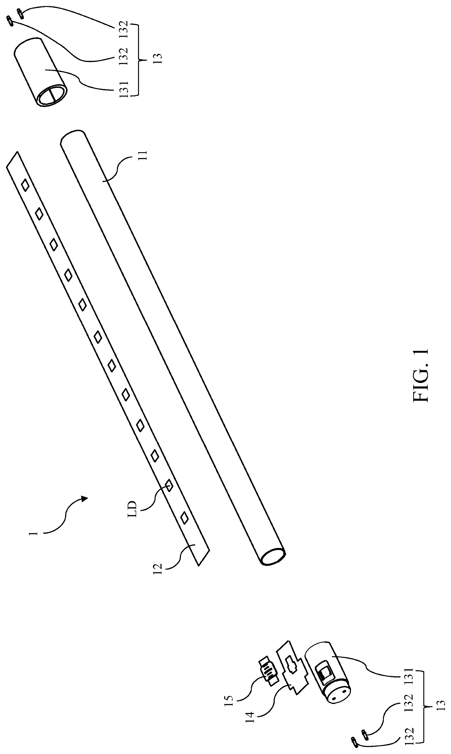 Patent US12366346 — LED lighting device — Figure 1