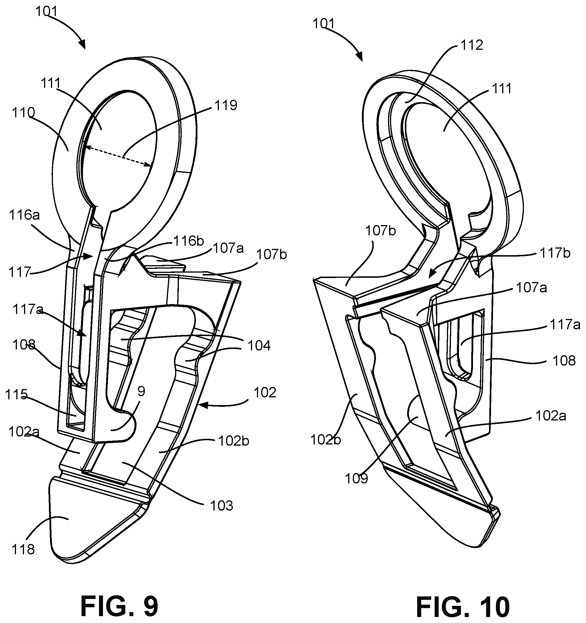 Patent US12366347 Figure 5 – Enclosed gutter clip and expandable bulb-holding clip