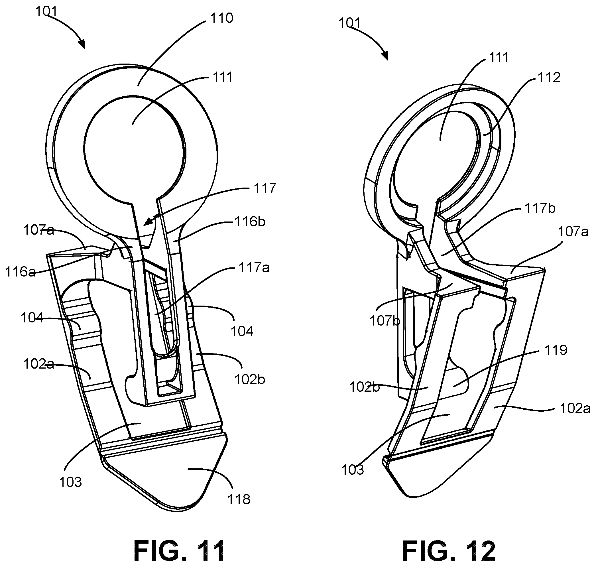 Patent US12366347 Figure 6 – Enclosed gutter clip and expandable bulb-holding clip