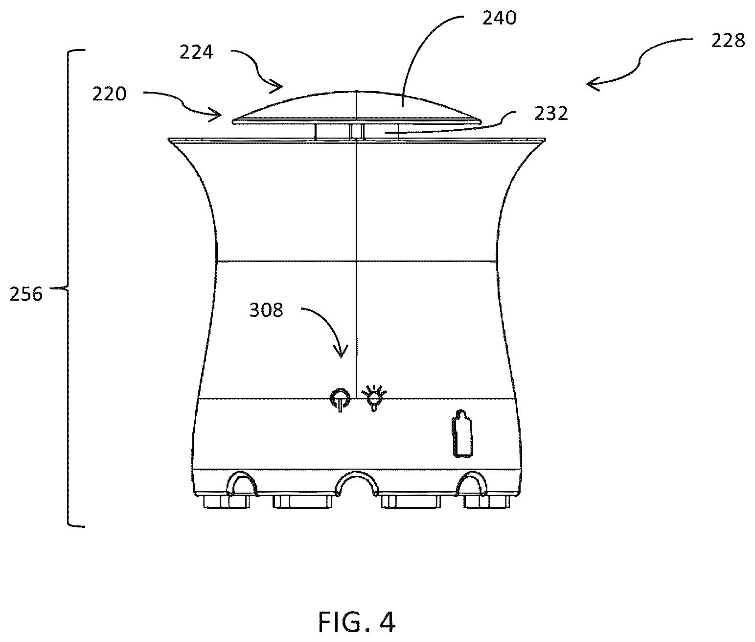 Patent US12366348 Figure 3 – Stand for portable accessory