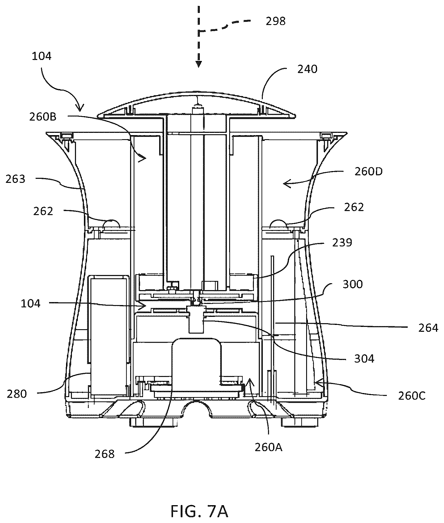 Patent US12366348 Figure 7 – Stand for portable accessory