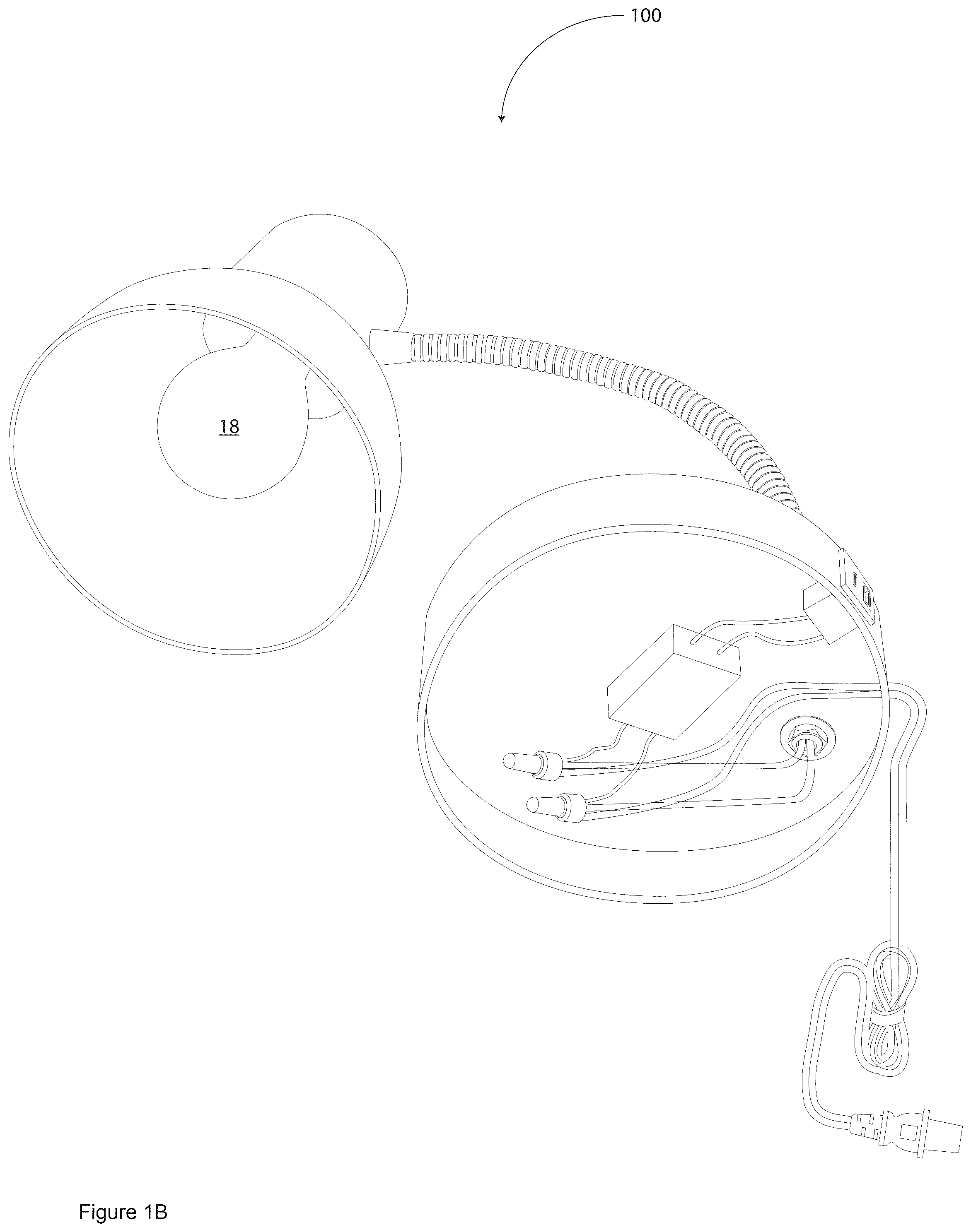 Patent US12366349 Figure 2 – Table lamp having USB charging ports and wireless charging module