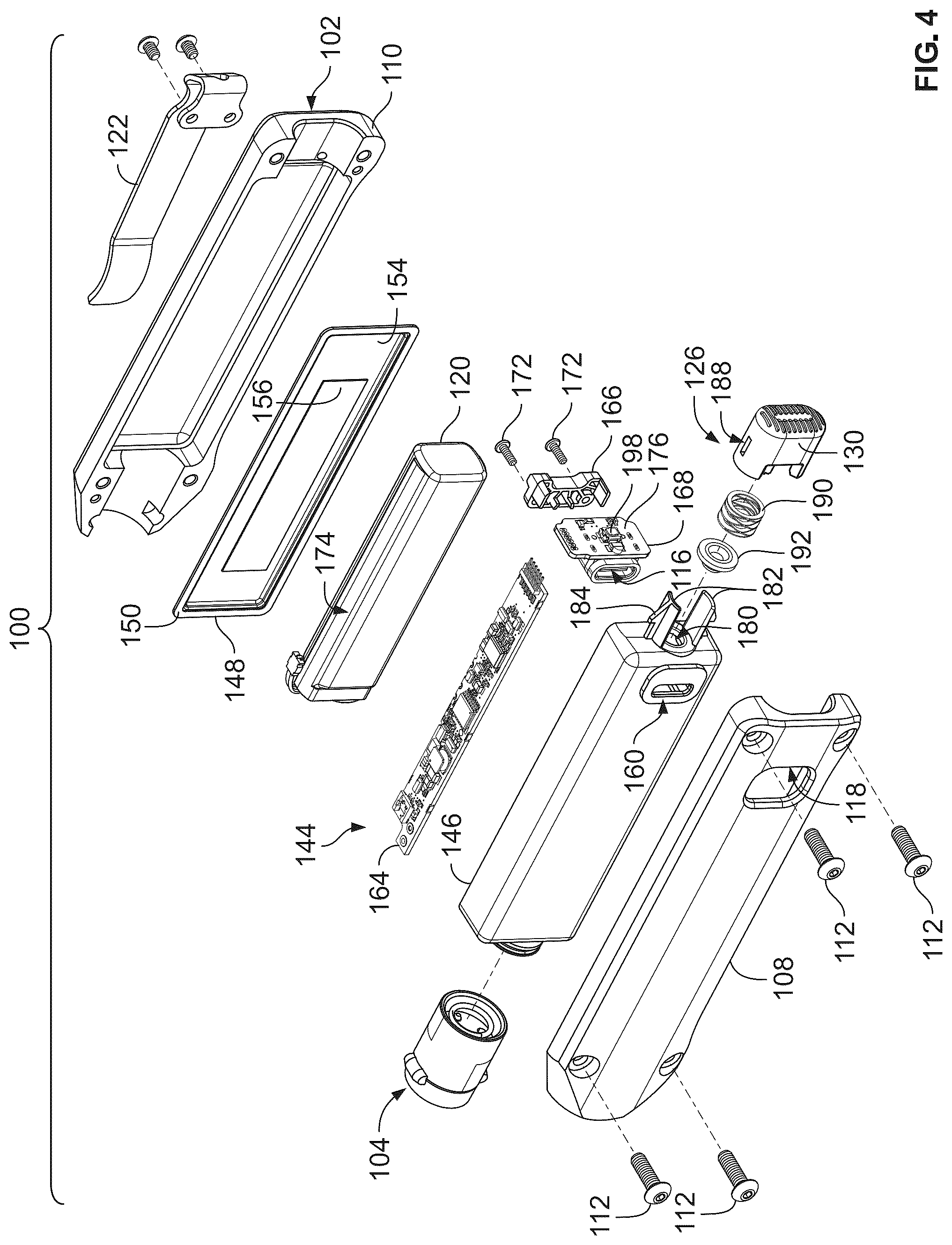 Patent US12366350 Figure 4 – Flashlight assembly