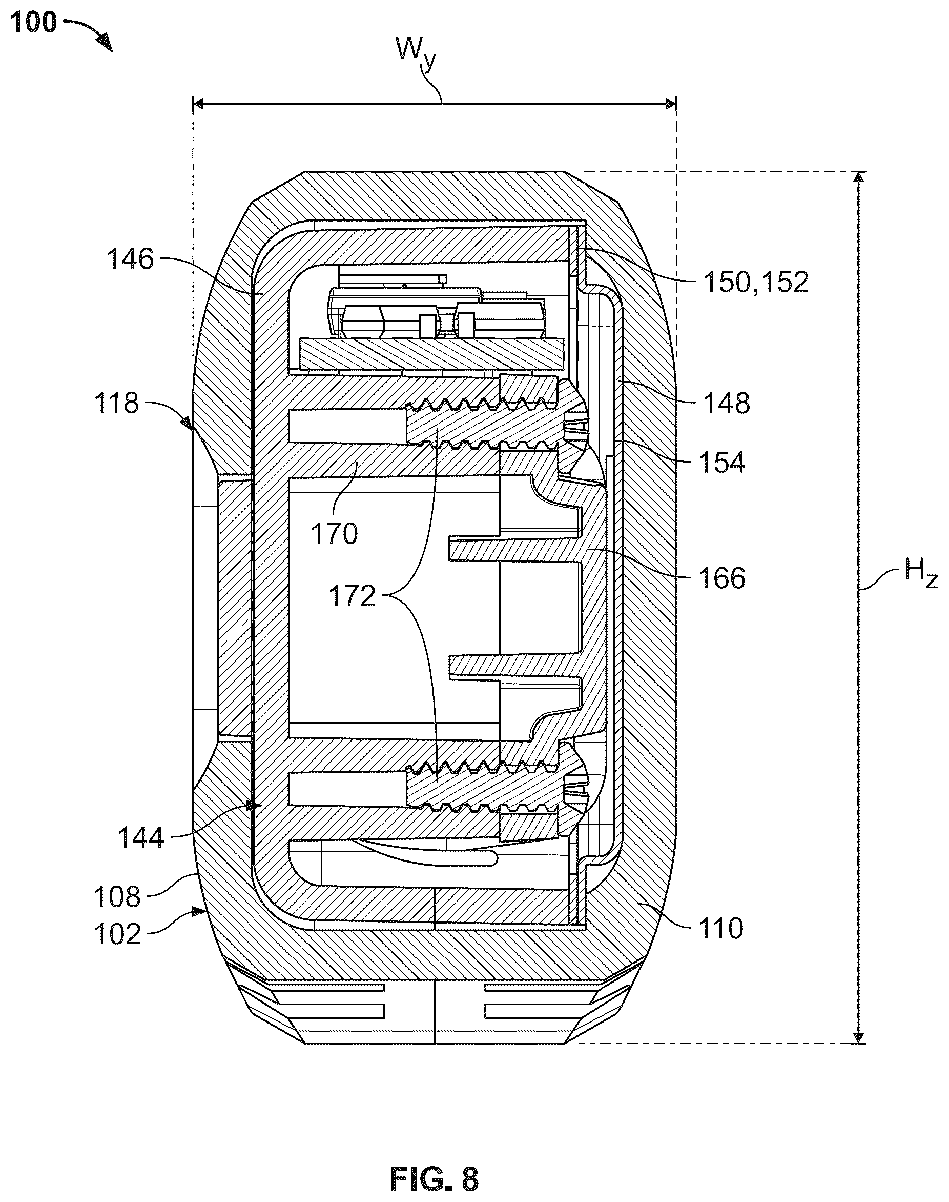Patent US12366350 Figure 8 – Flashlight assembly